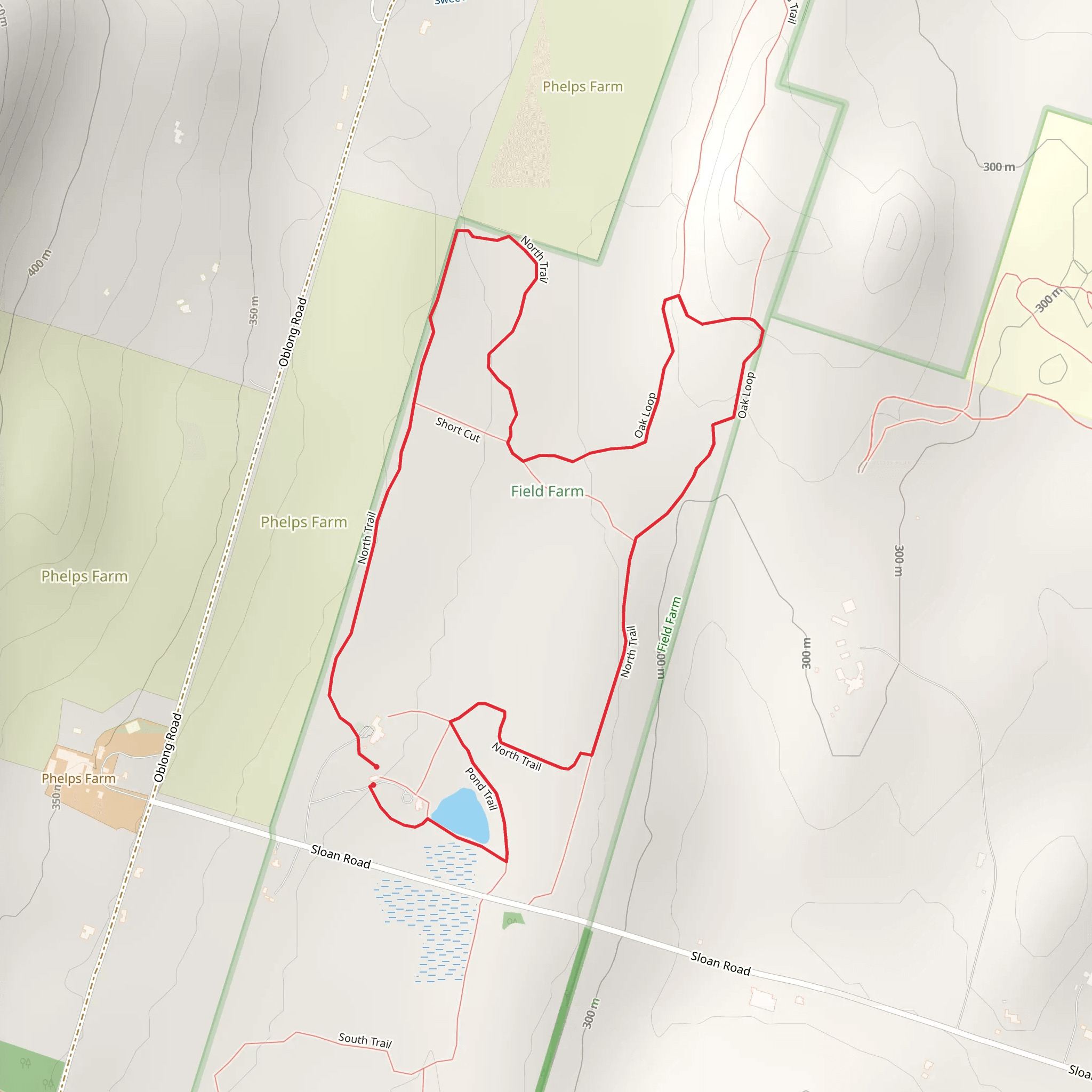 North Trail and Oak Loop mobile static map