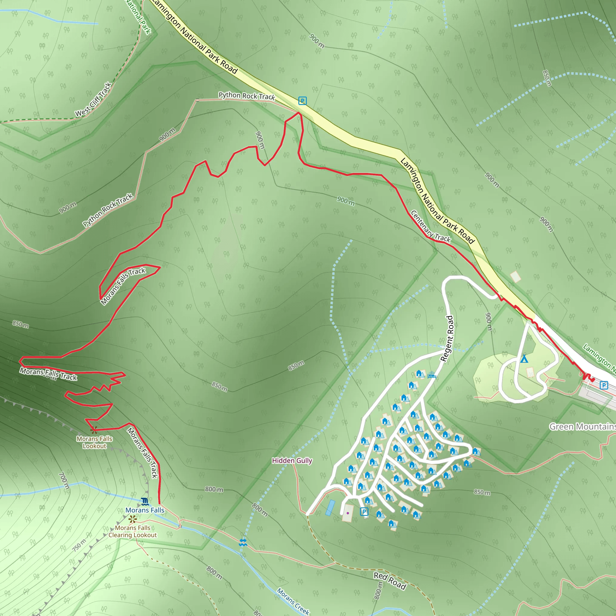 Morans Falls Track mobile static map