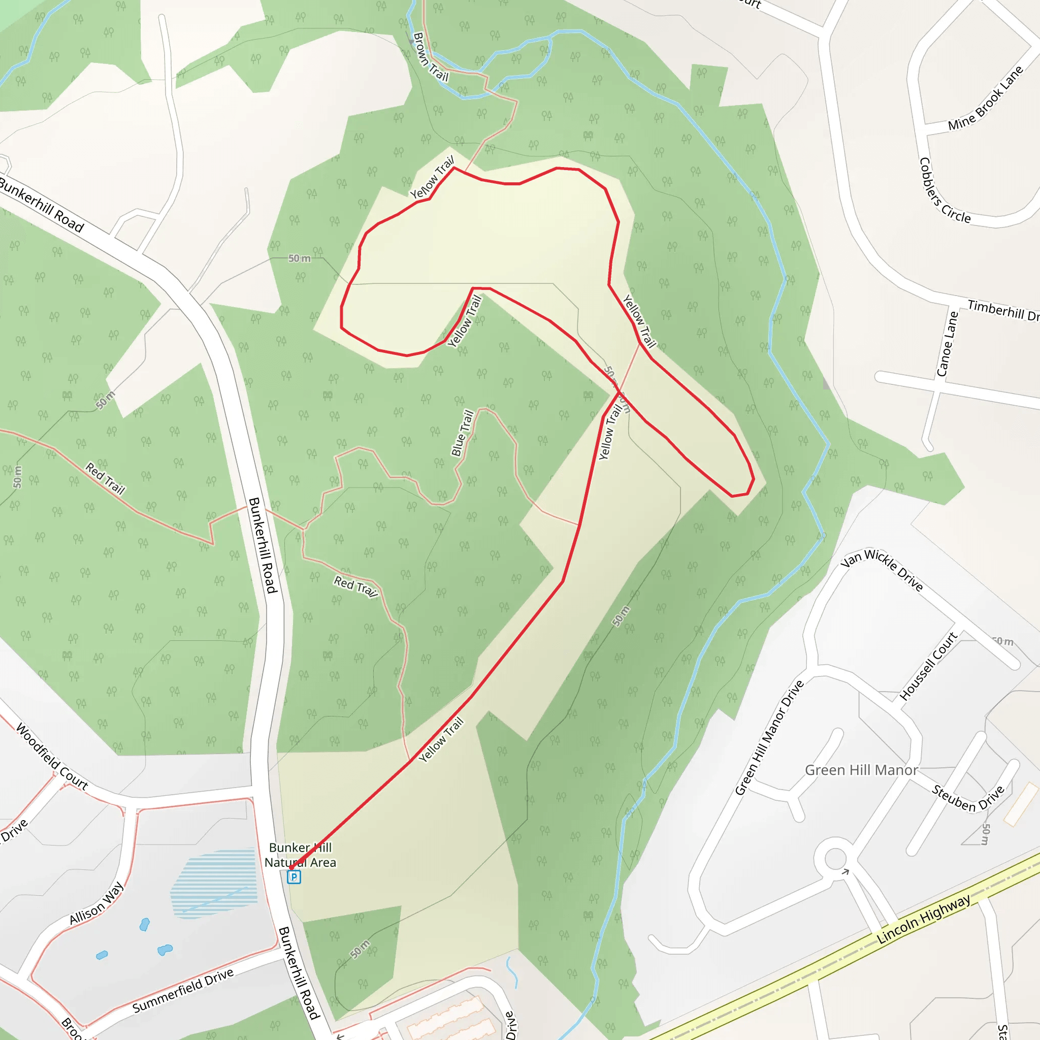 Yellow Loop Trail mobile static map