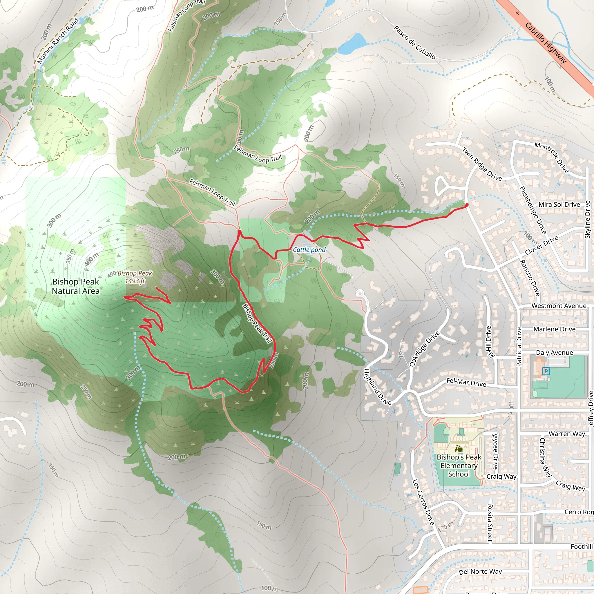 Bishop Peak mobile static map