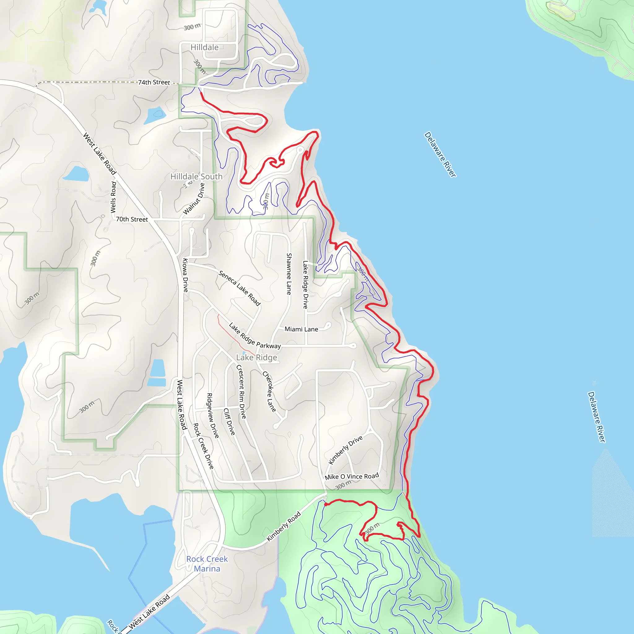Perry Lake Westside Trail mobile static map