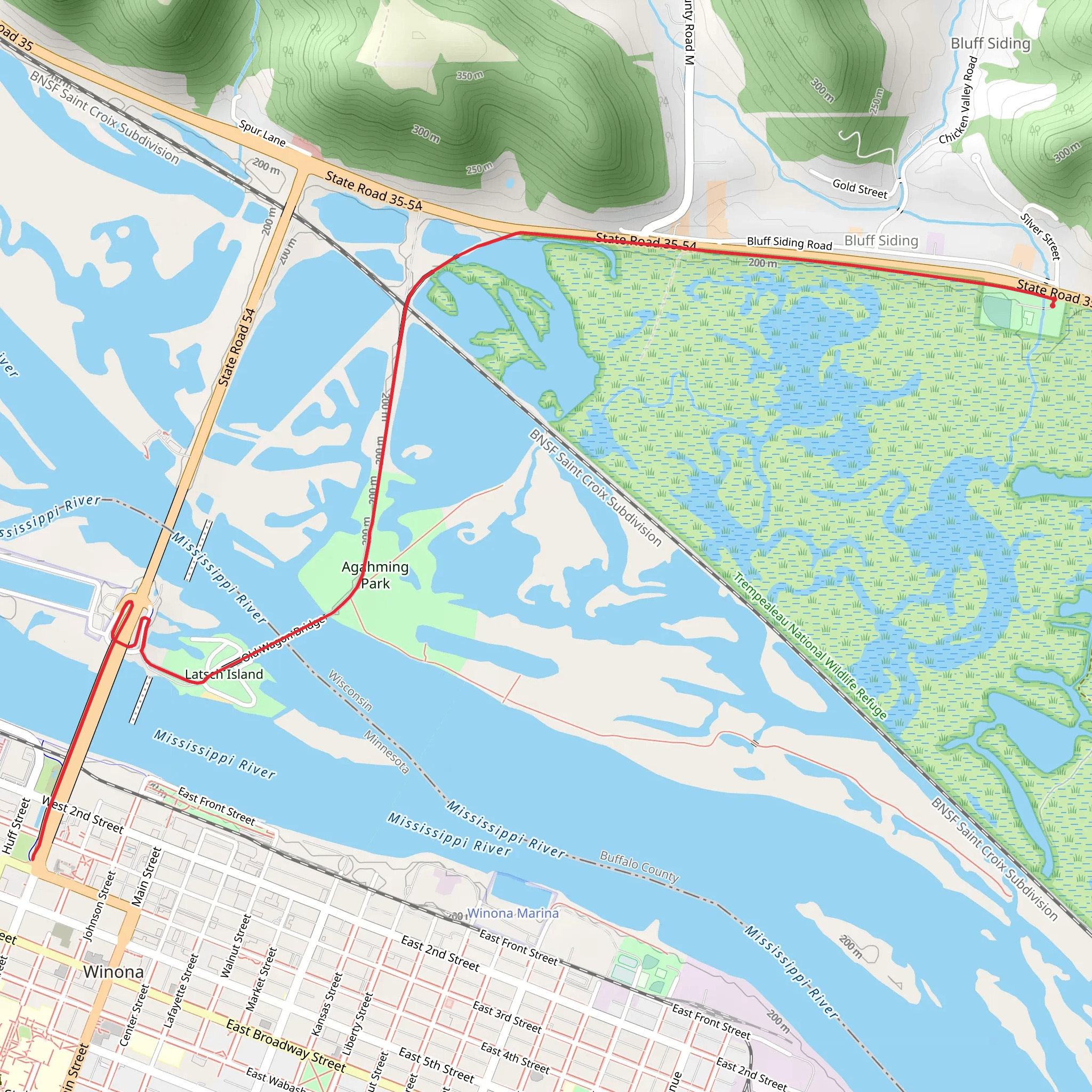 Flyway Trail and Latsch Island Walk mobile static map