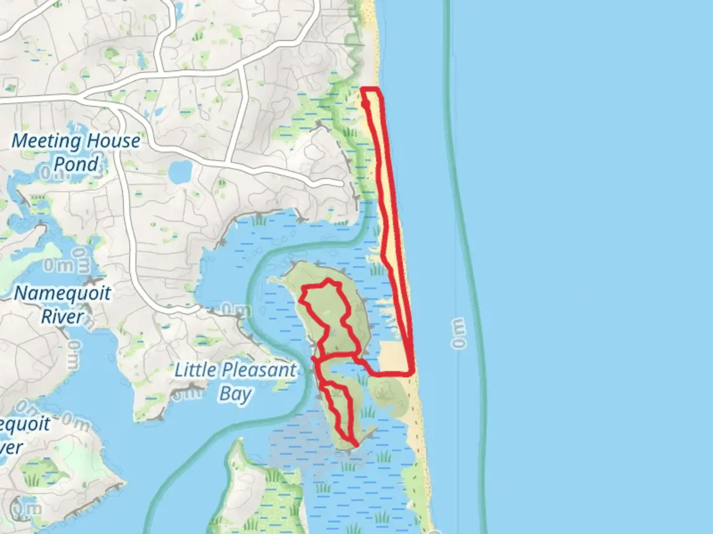 An image depicting the trail Pochet Island Loop and its surrounding area.