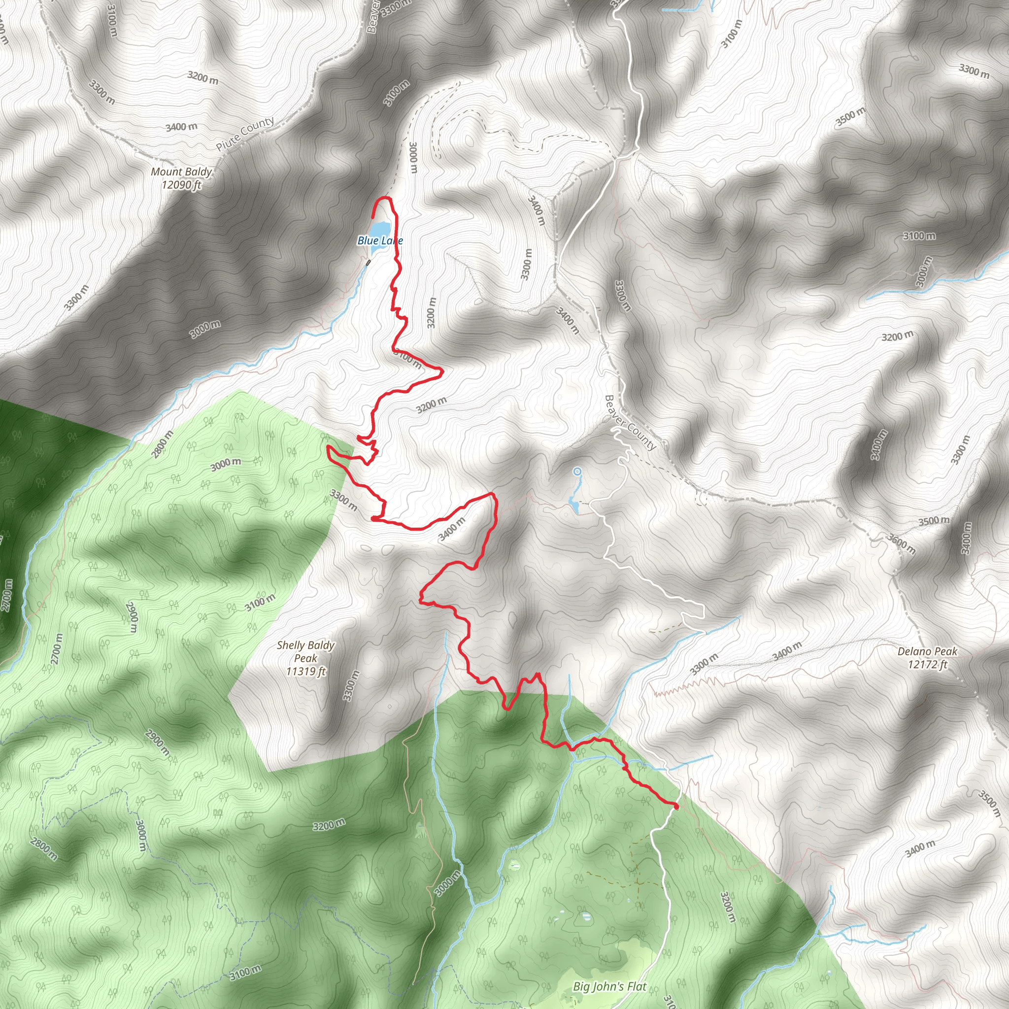 Blue Lake Trail mobile static map