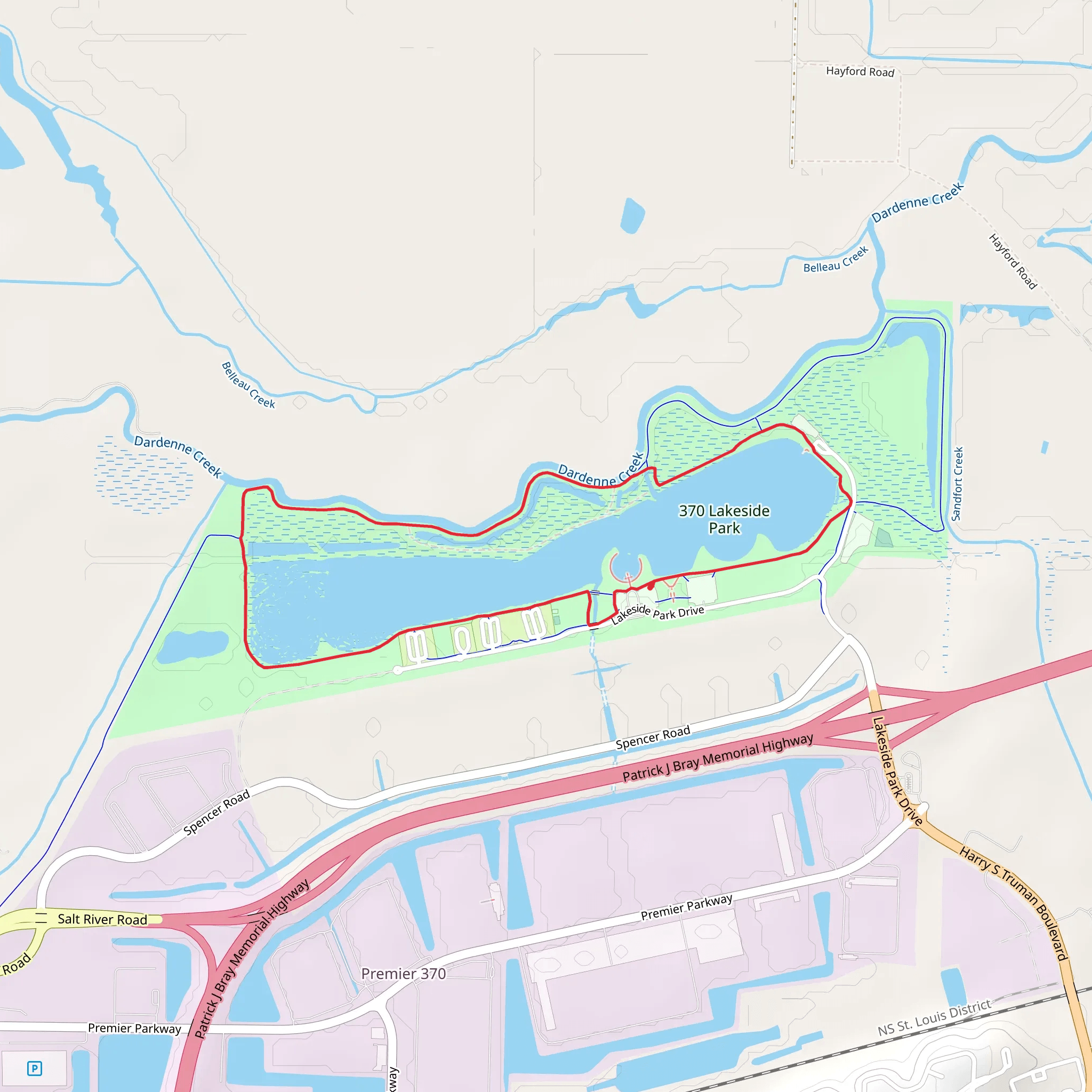 Lakeside Park Loop Trail mobile static map