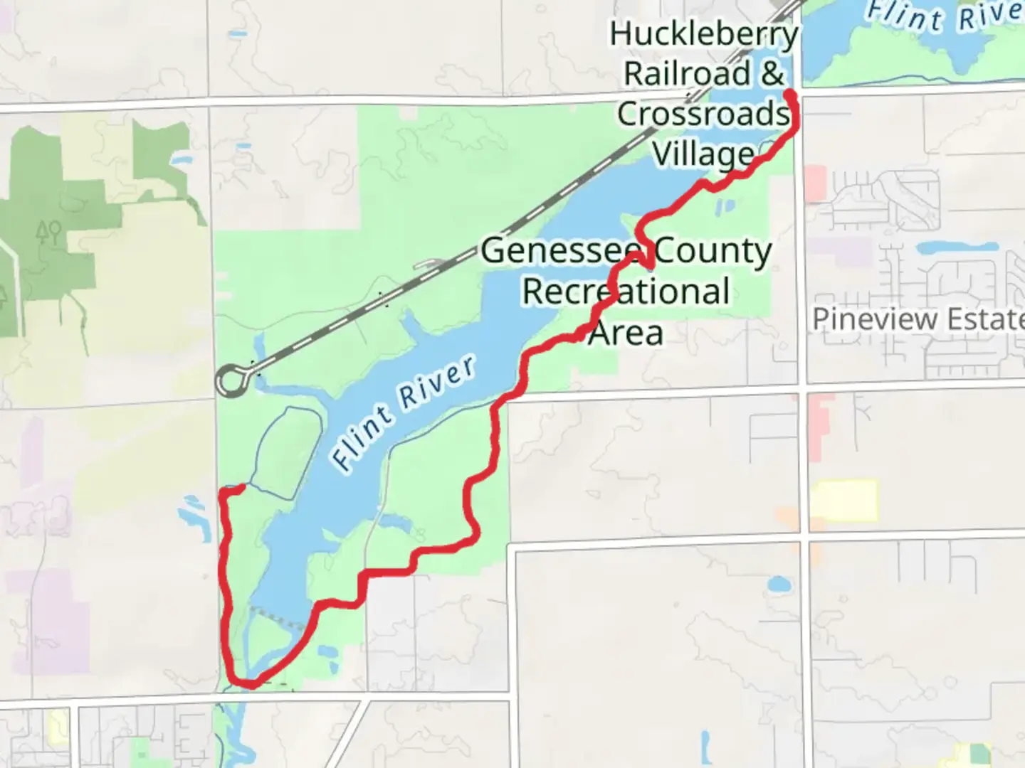 An image depicting the trail Flint River Trail and its surrounding area.