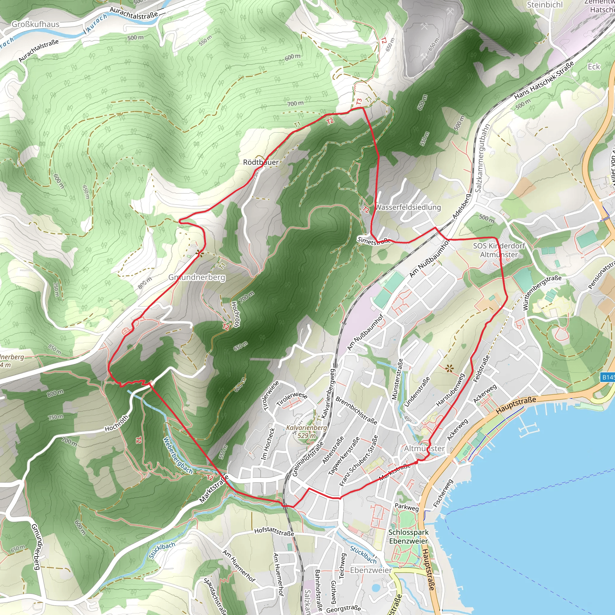Altmünster-Gmundnerberg Loop Walk mobile static map