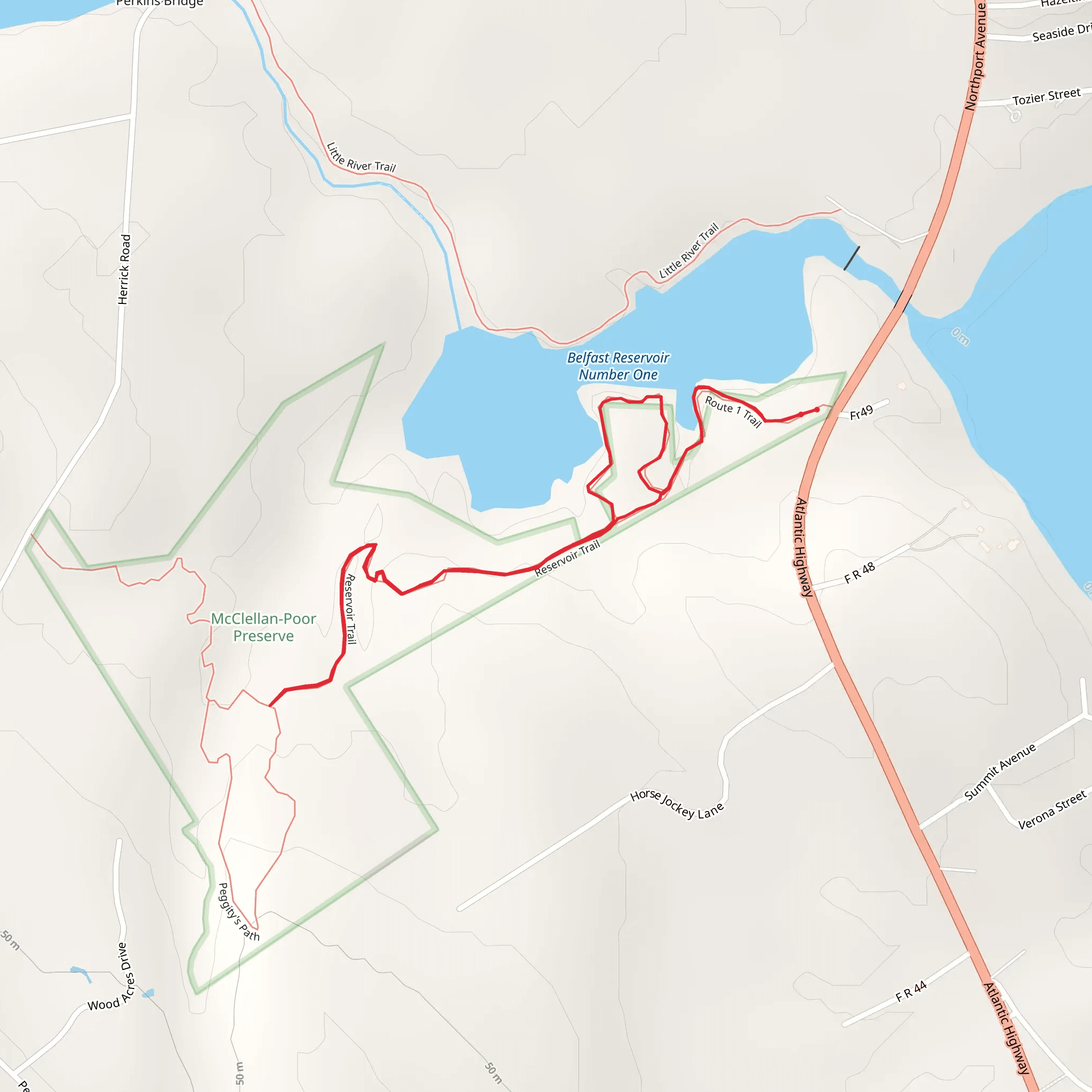 Belfast Reservoir Number One mobile static map