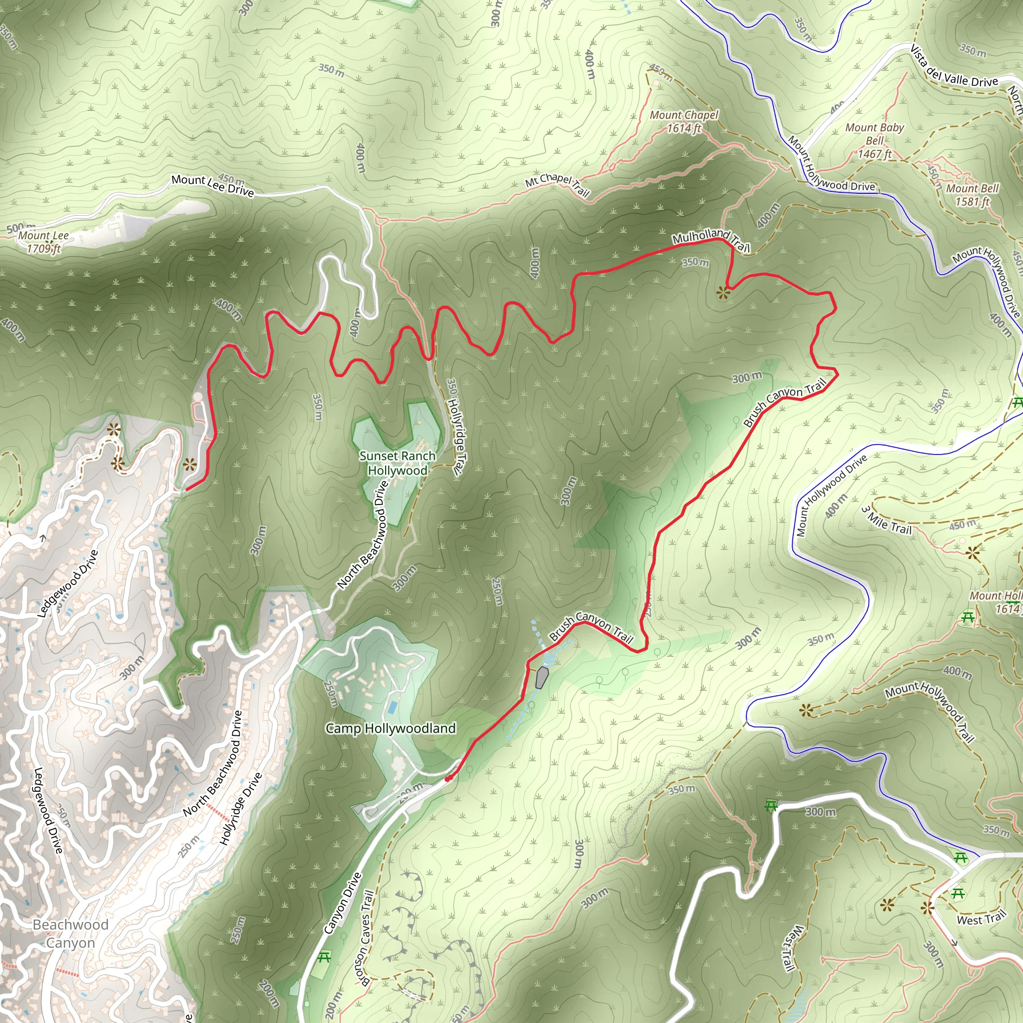 Mulholland Trail mobile static map