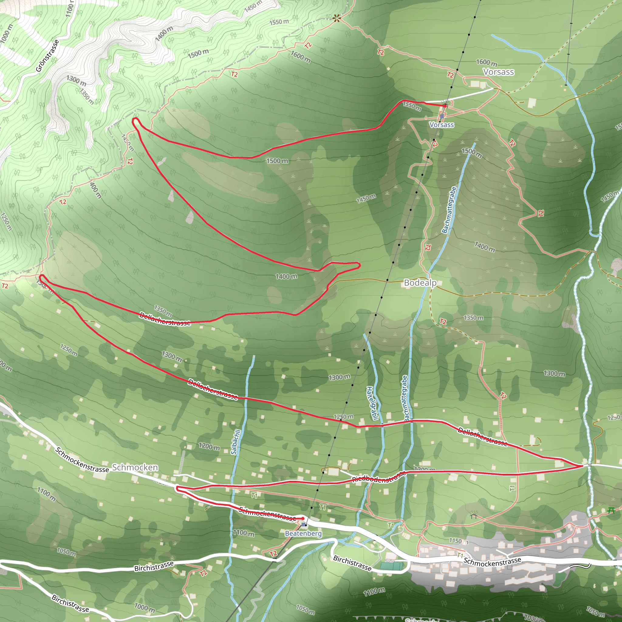 Winterwanderweg Vorsass - Beatenberg mobile static map