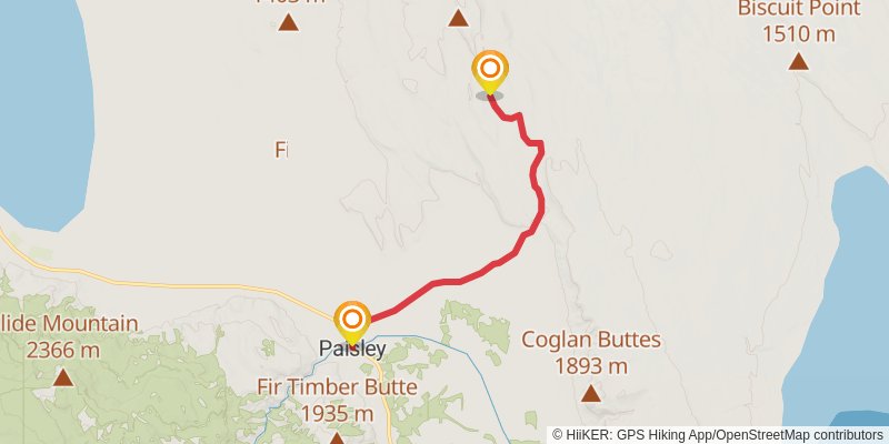 Oregon Desert Trail stage 13 Map