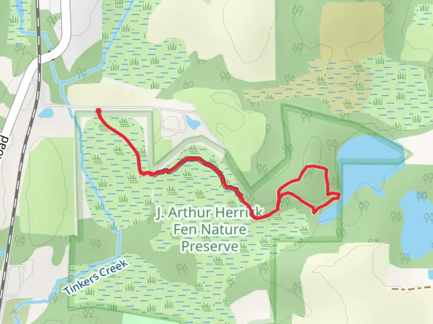 An image depicting the trail Frame Lake and its surrounding area.