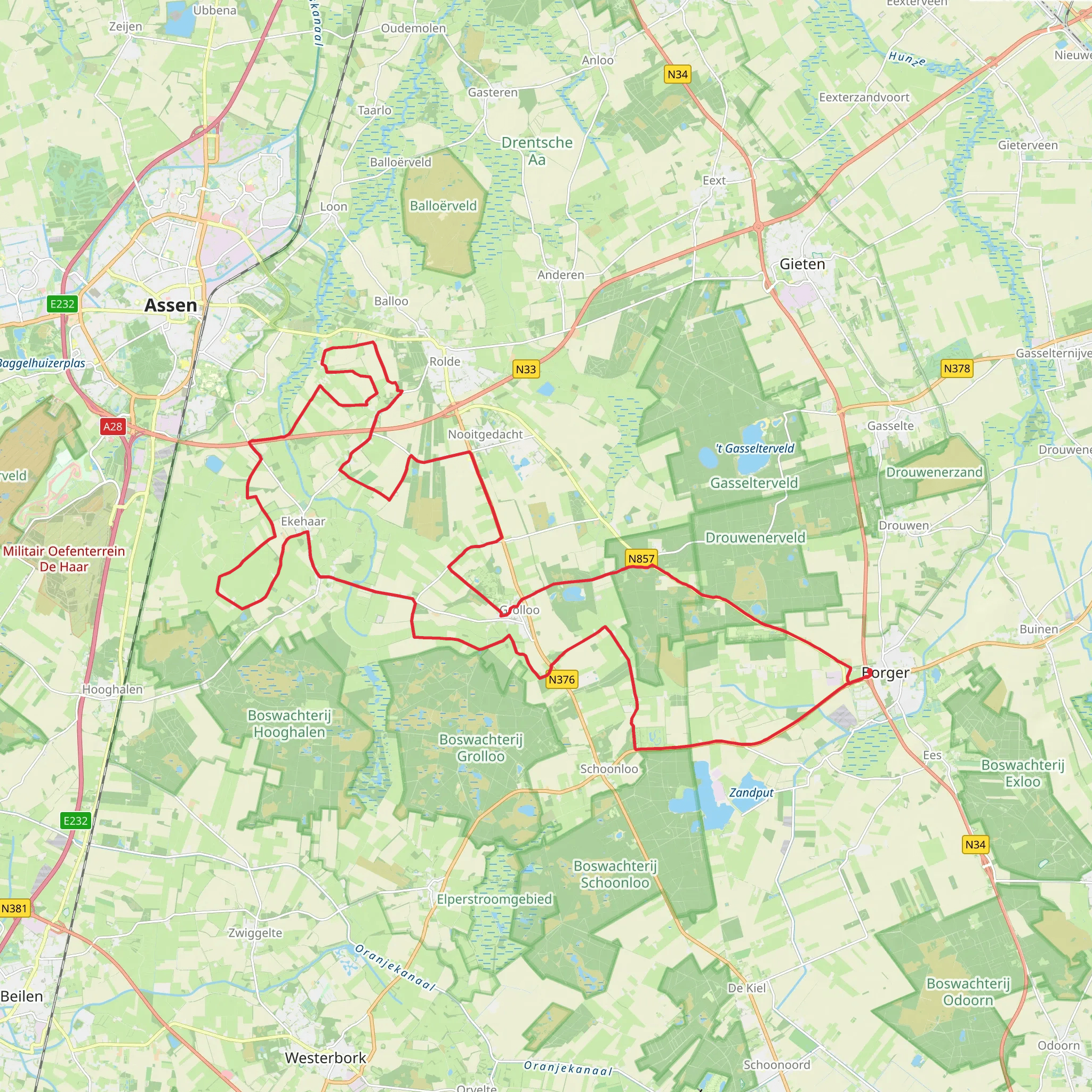 Borgerveldweg, Berkersweg and Jacob Trippad Loop mobile static map