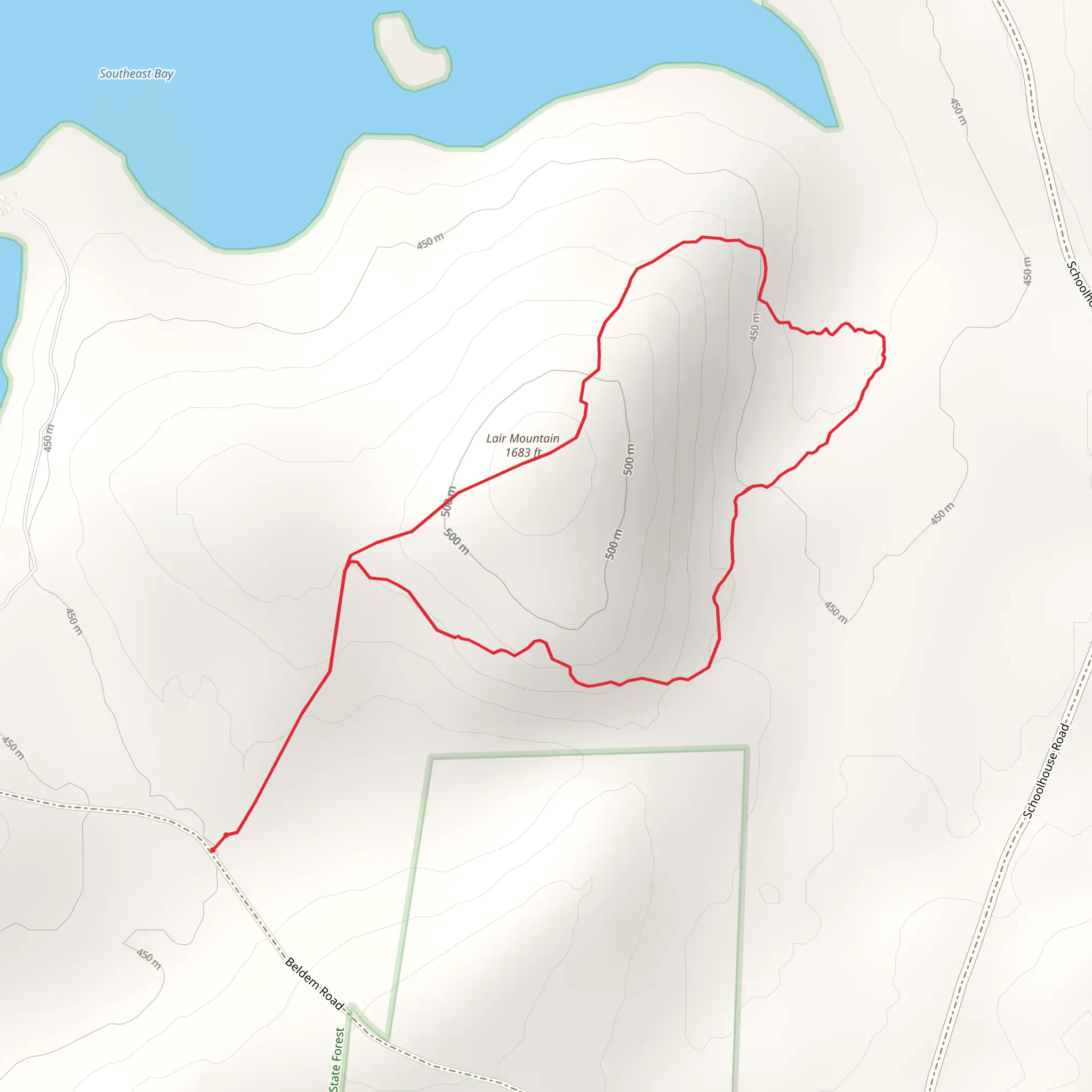 Lair Mountain Loop Trail mobile static map