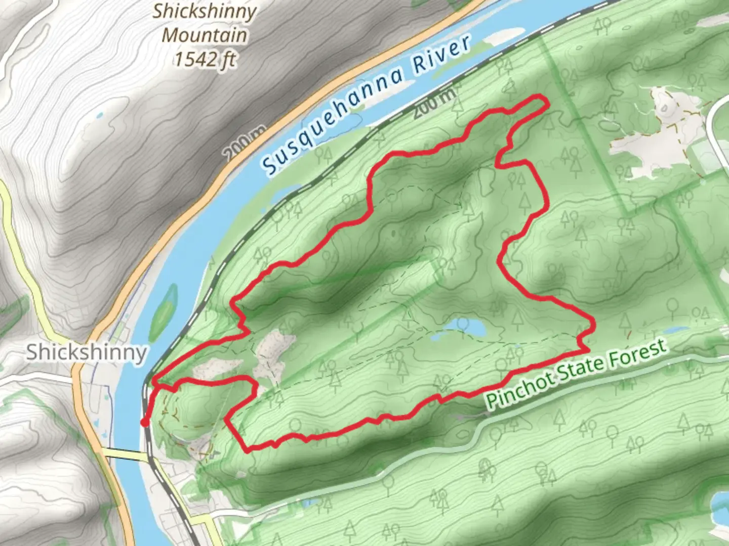 An image depicting the trail Black Creek and Mocanaqua Loop Trail and its surrounding area.