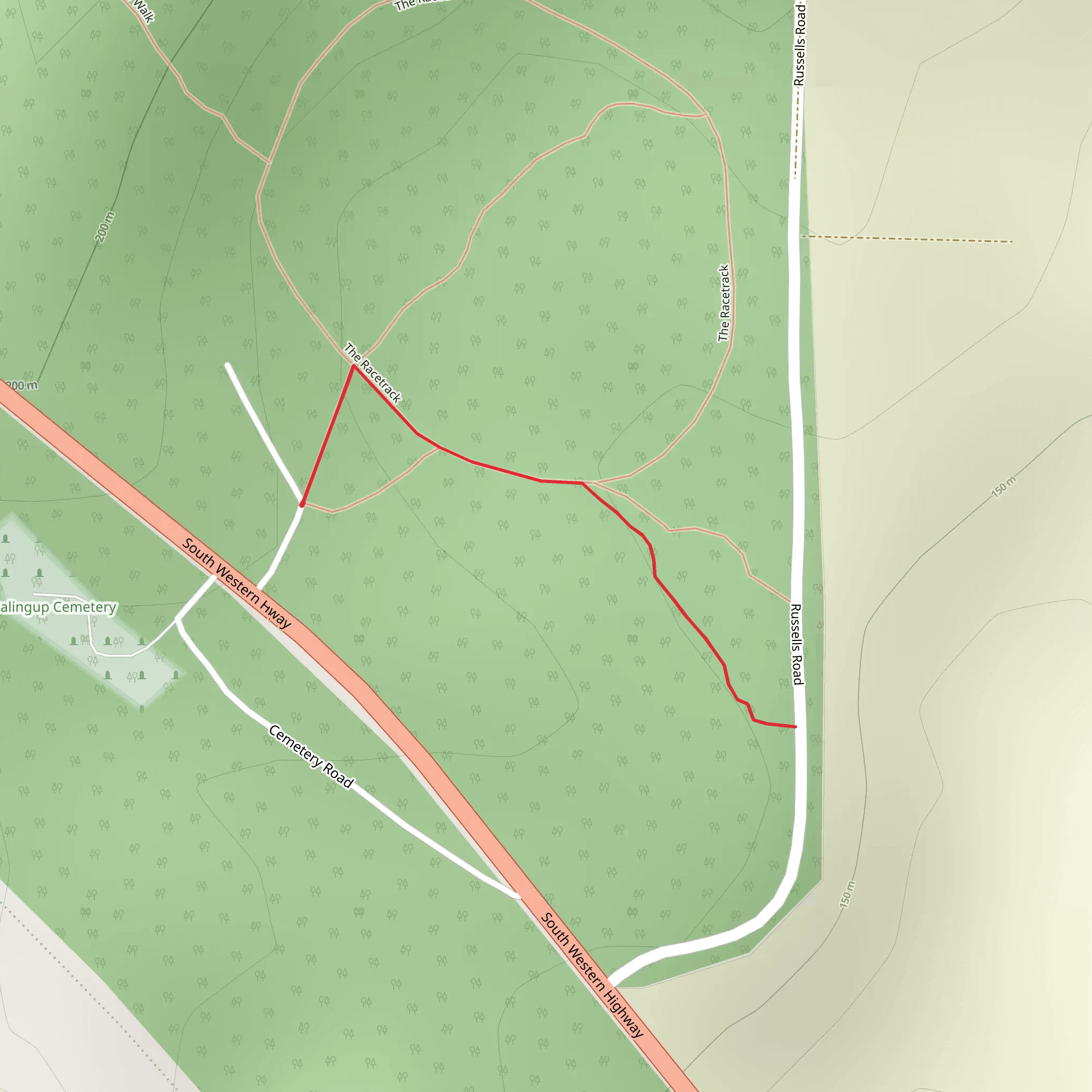 Kangaroo Paw Walk mobile static map