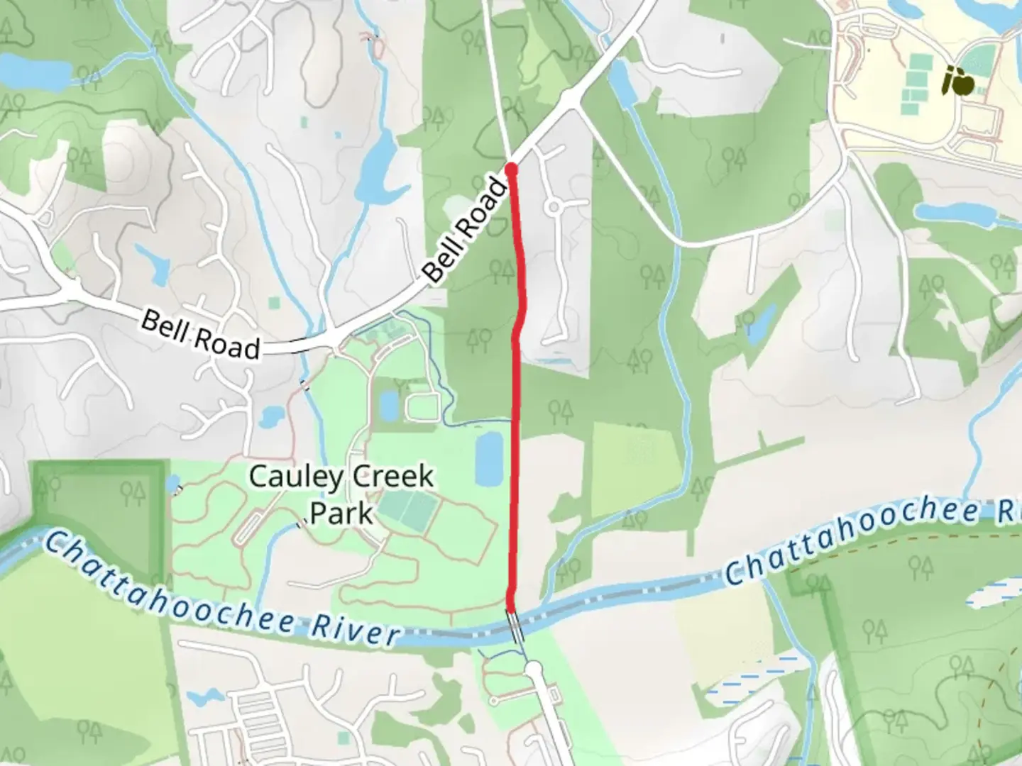 An image depicting the trail Rogers Bridge Trail and its surrounding area.