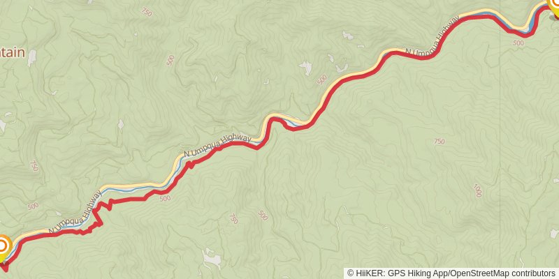 North Umpqua Trail stage 2 Map