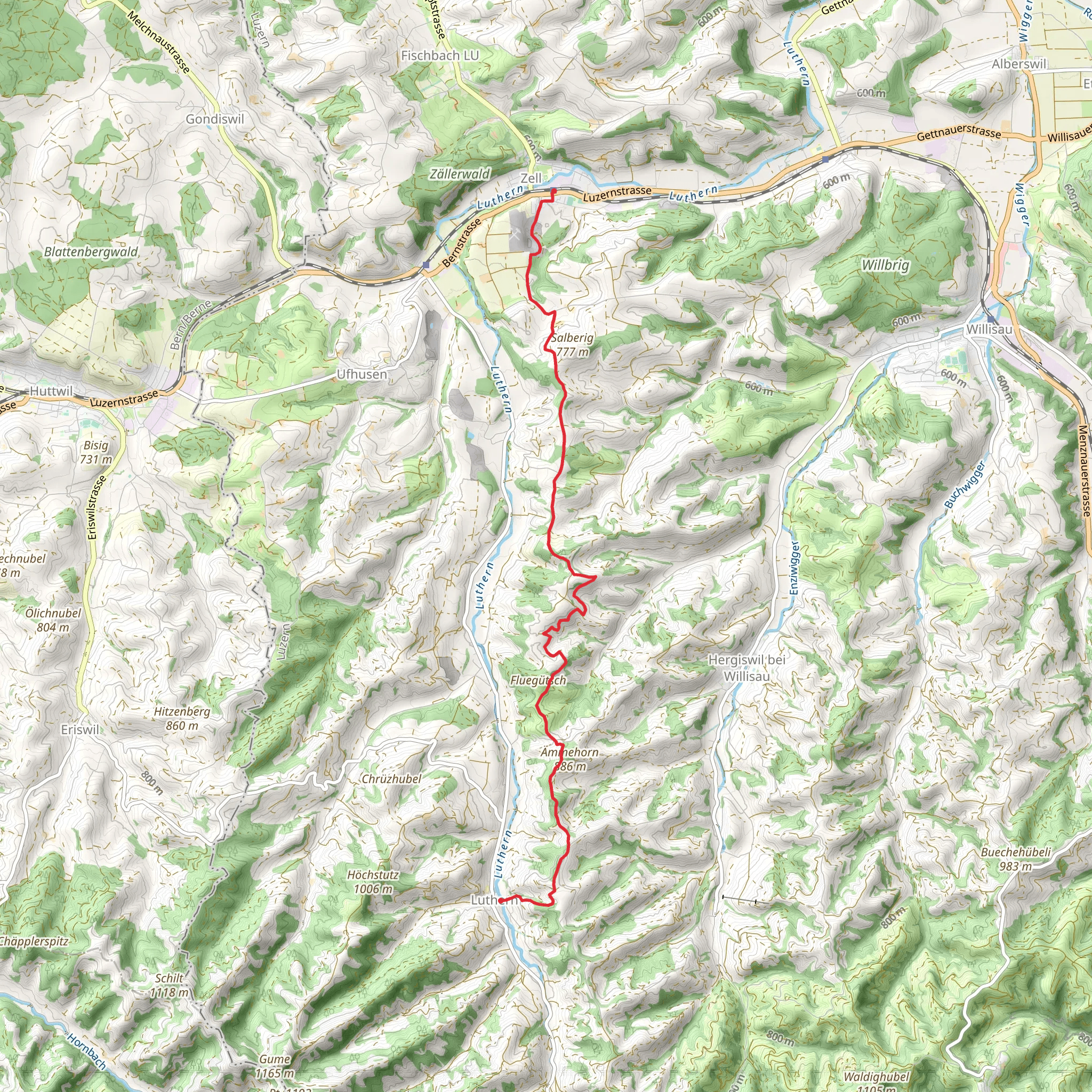 Zell - Luthern mobile static map