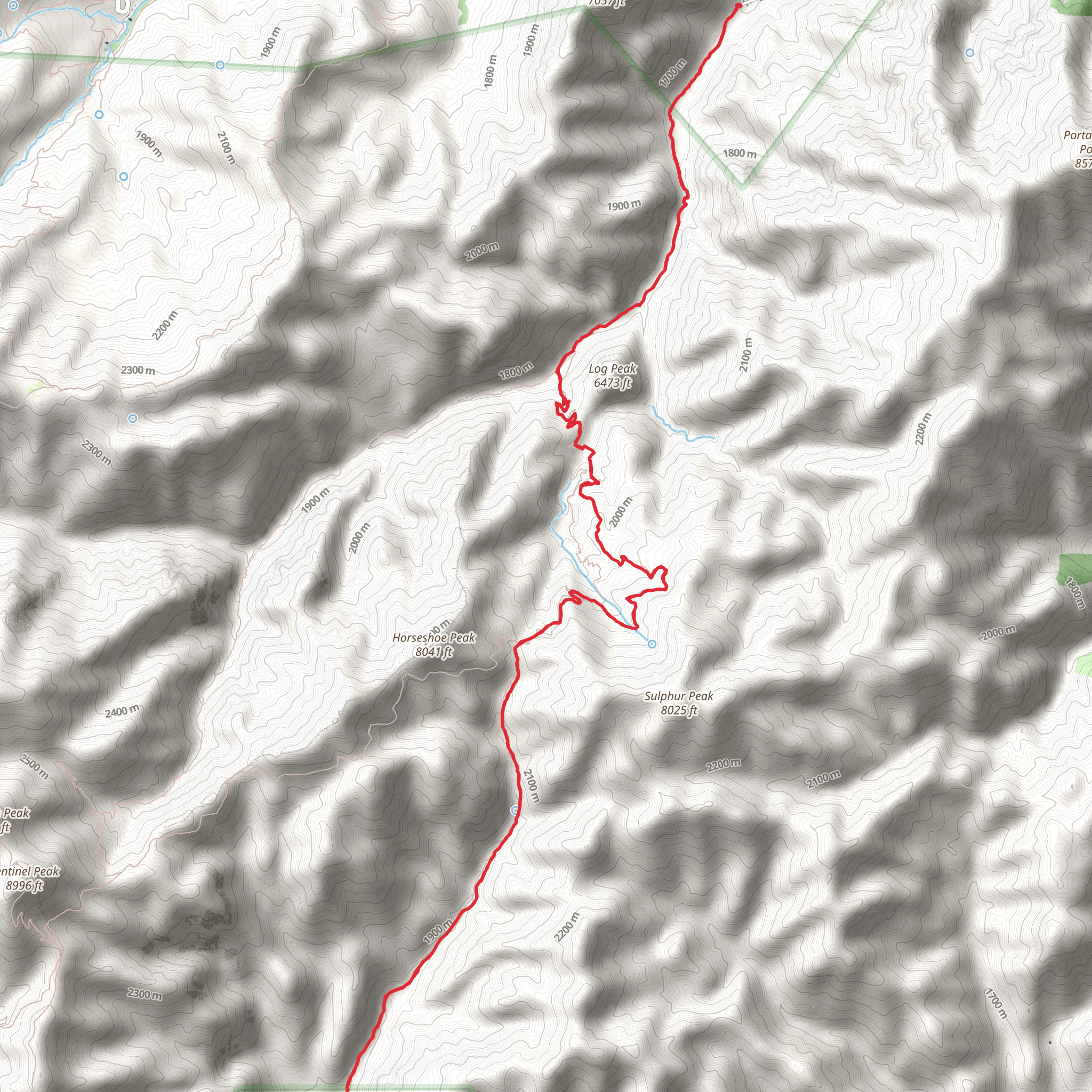 Burro Trail via South Fork Trail mobile static map