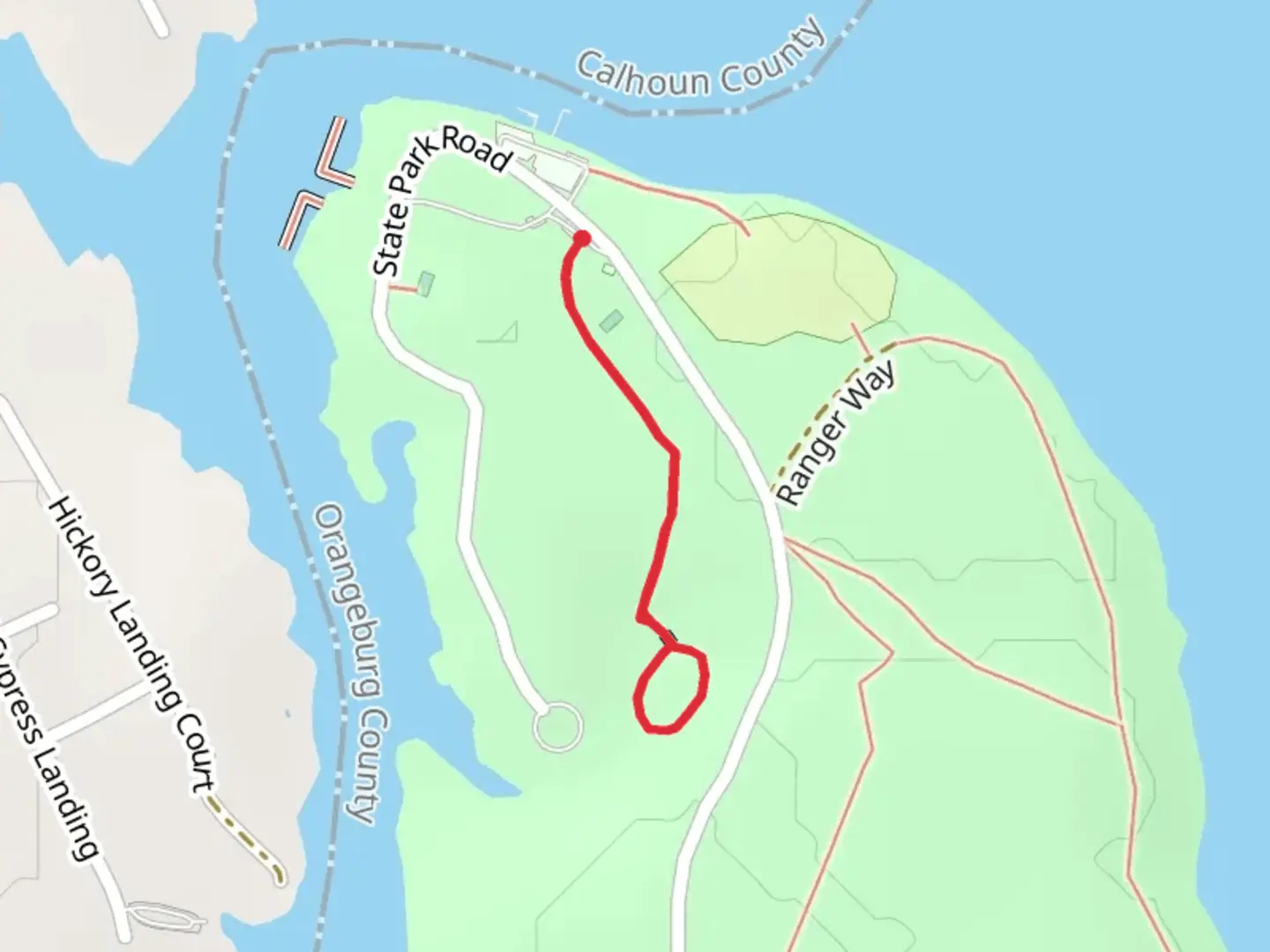 An image depicting the trail Oak Pinolly Nature Trail and its surrounding area.