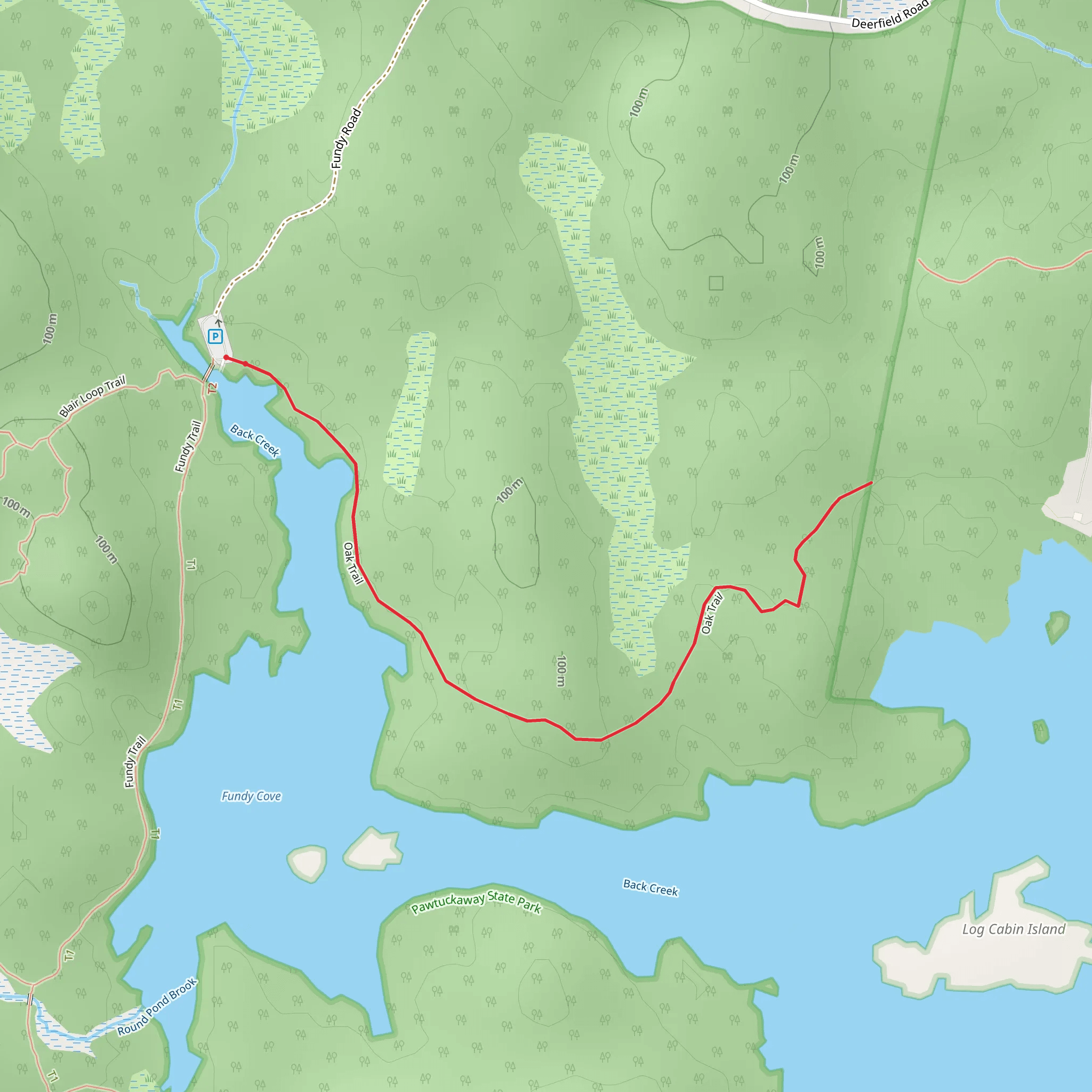 Oak Trail from Fundy Road mobile static map