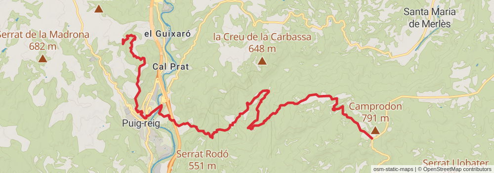 GR 176 Ruta de les Vint Ermites stage 4 Map