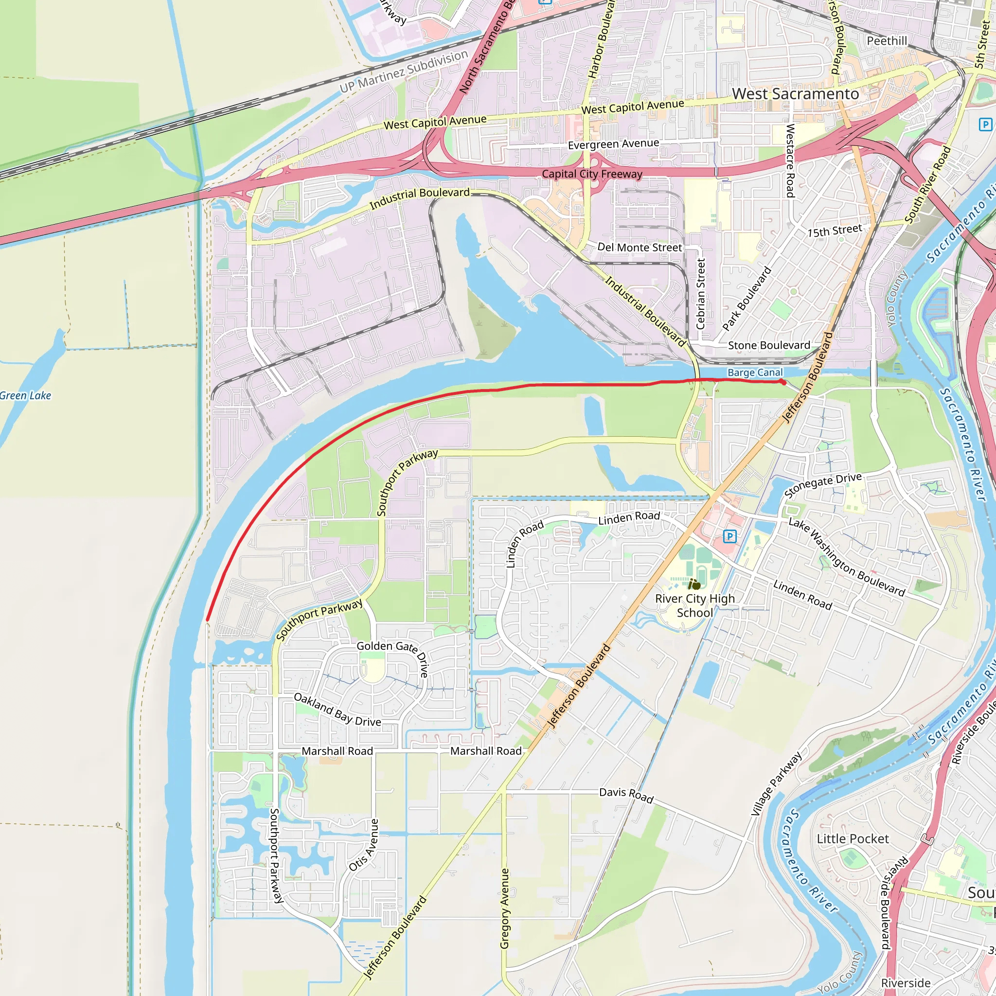 Sacramento River Deep Water Ship Channel mobile static map