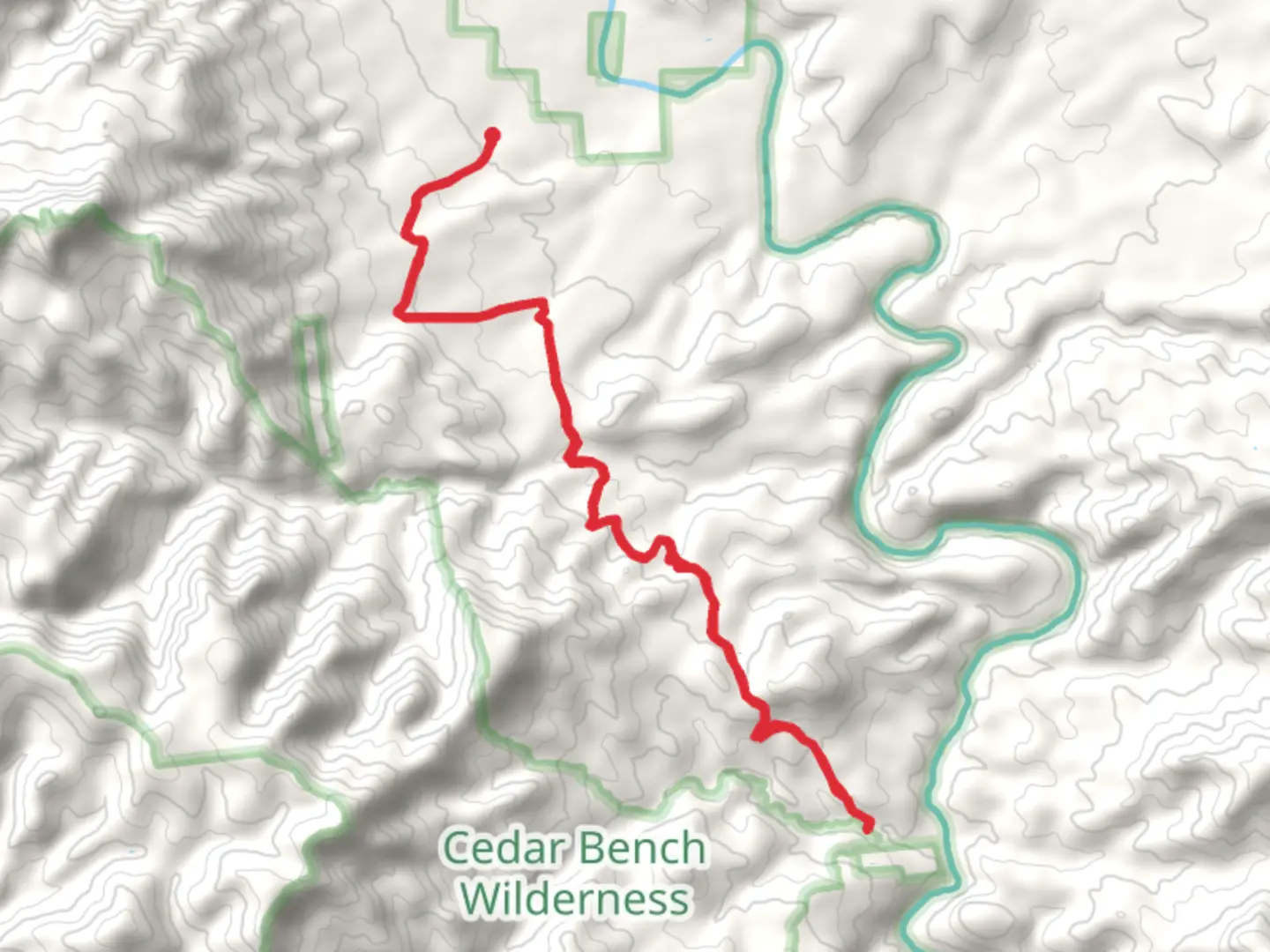 An image depicting the trail Gap Creek via Salt Mine Road and its surrounding area.