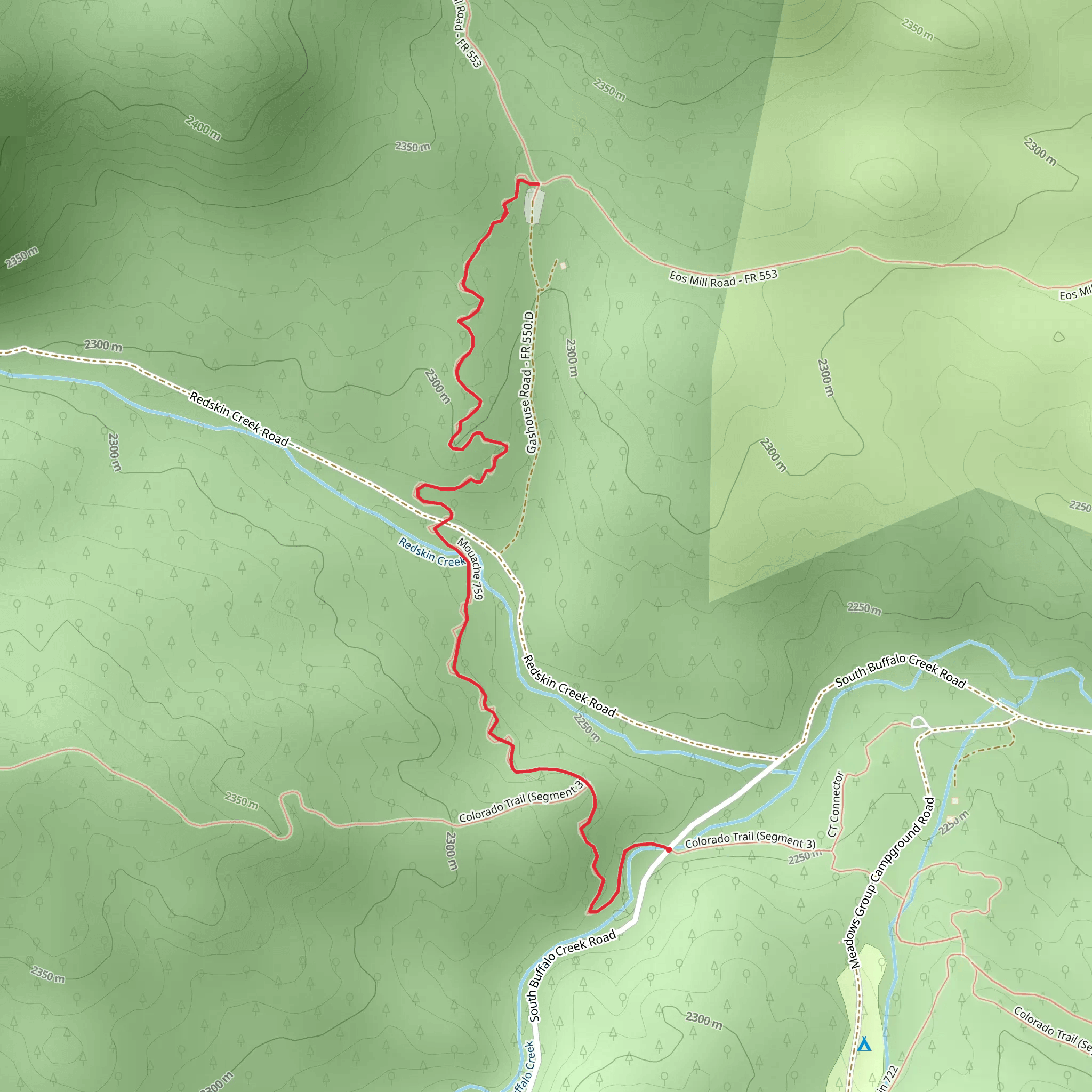 Redskin Creek mobile static map