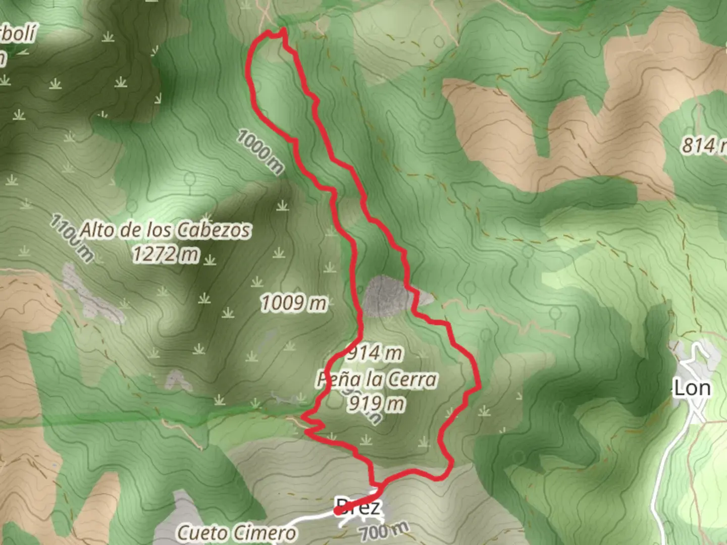 An image depicting the trail Ruta Brez - Canal de Arreondas PR PNPE 27 and its surrounding area.