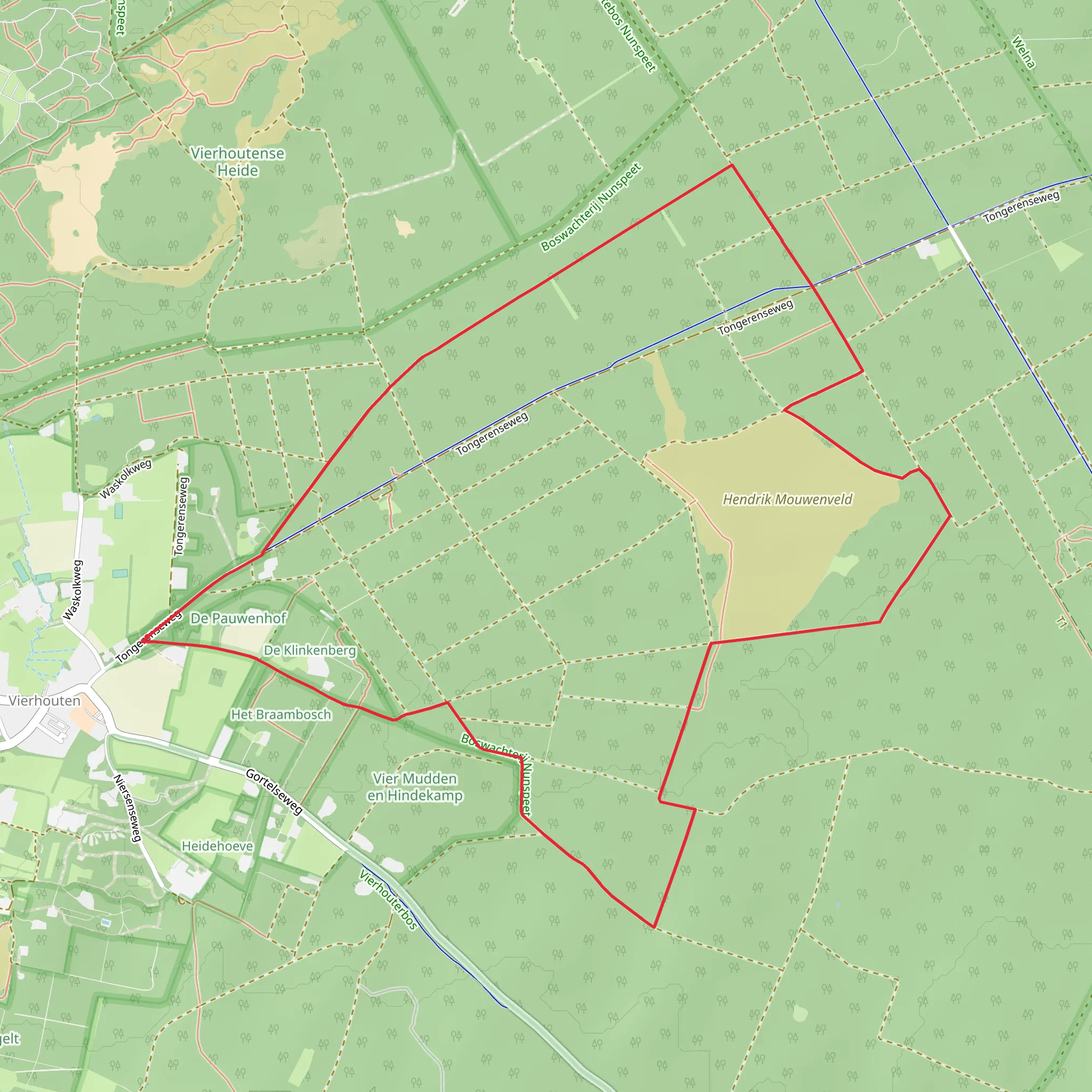 Boswachterij Nunspeet and Hendrik Mouwenveld Loop mobile static map