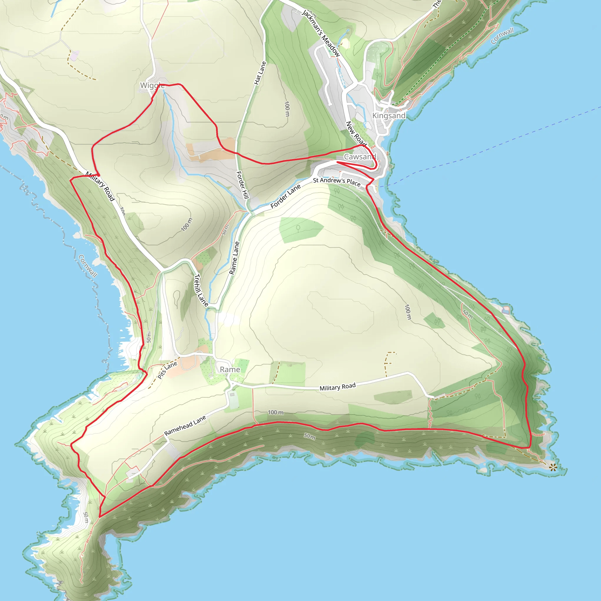 Rame Head Peninsula Circular Walk mobile static map