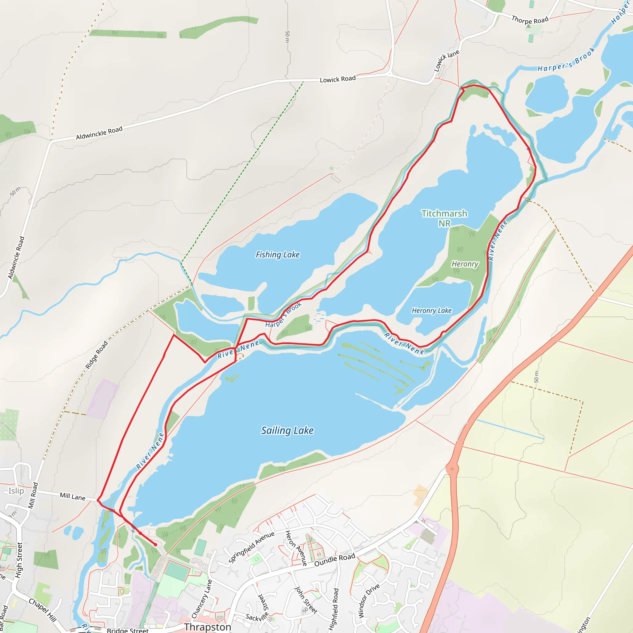 Titchmarsh Nature Reserve Loop mobile static map