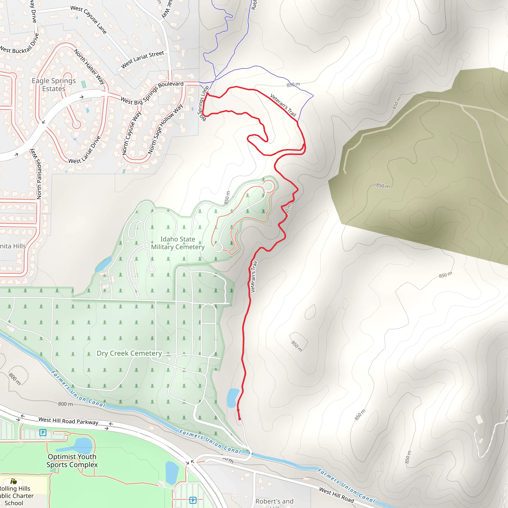 Big Springs Loop - Veteran's Trail mobile static map