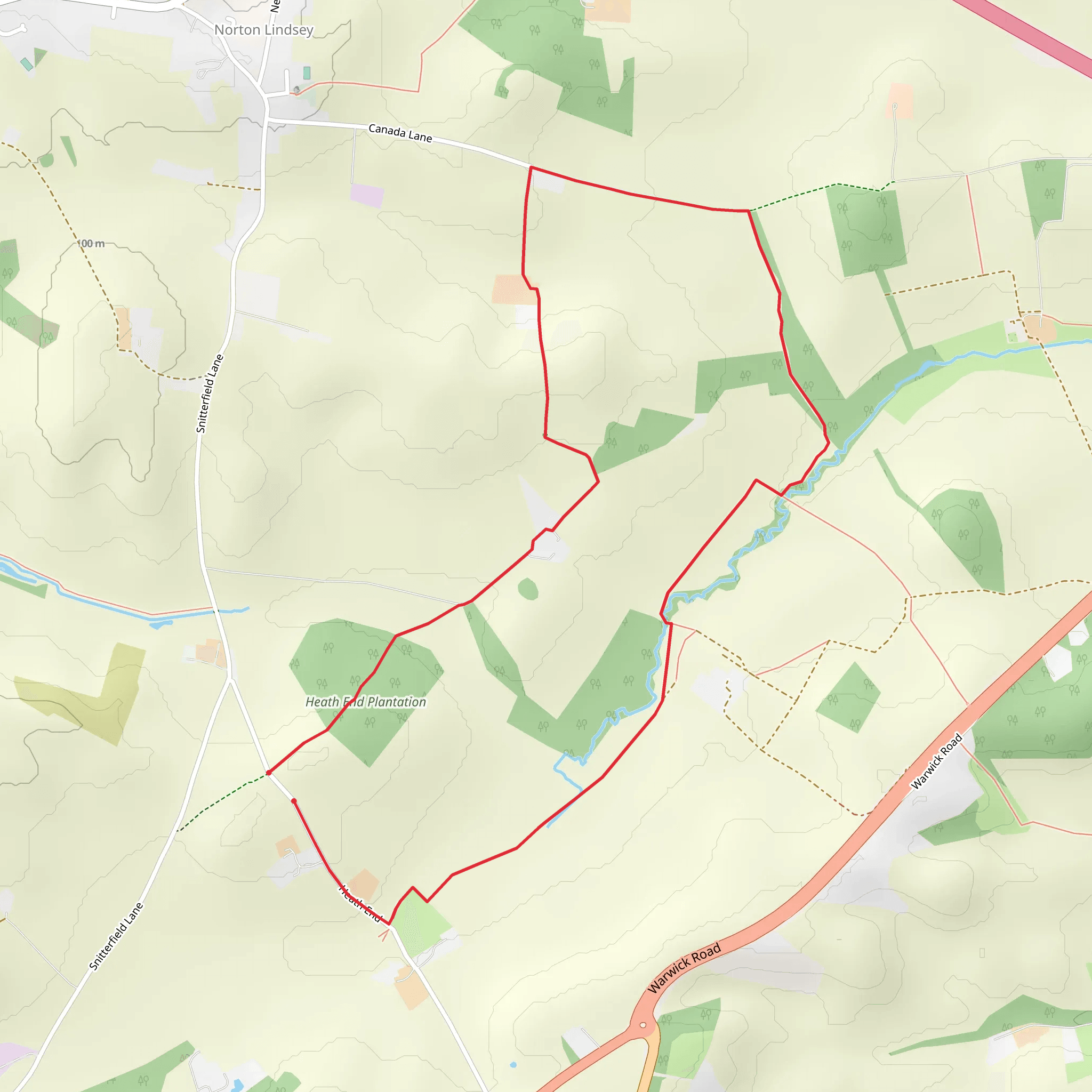 Heath End Plantation Loop mobile static map