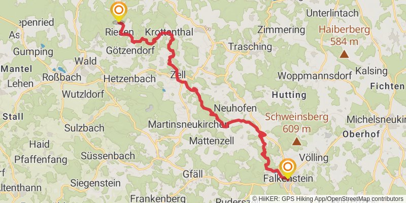 Goldsteig stage 36 Map
