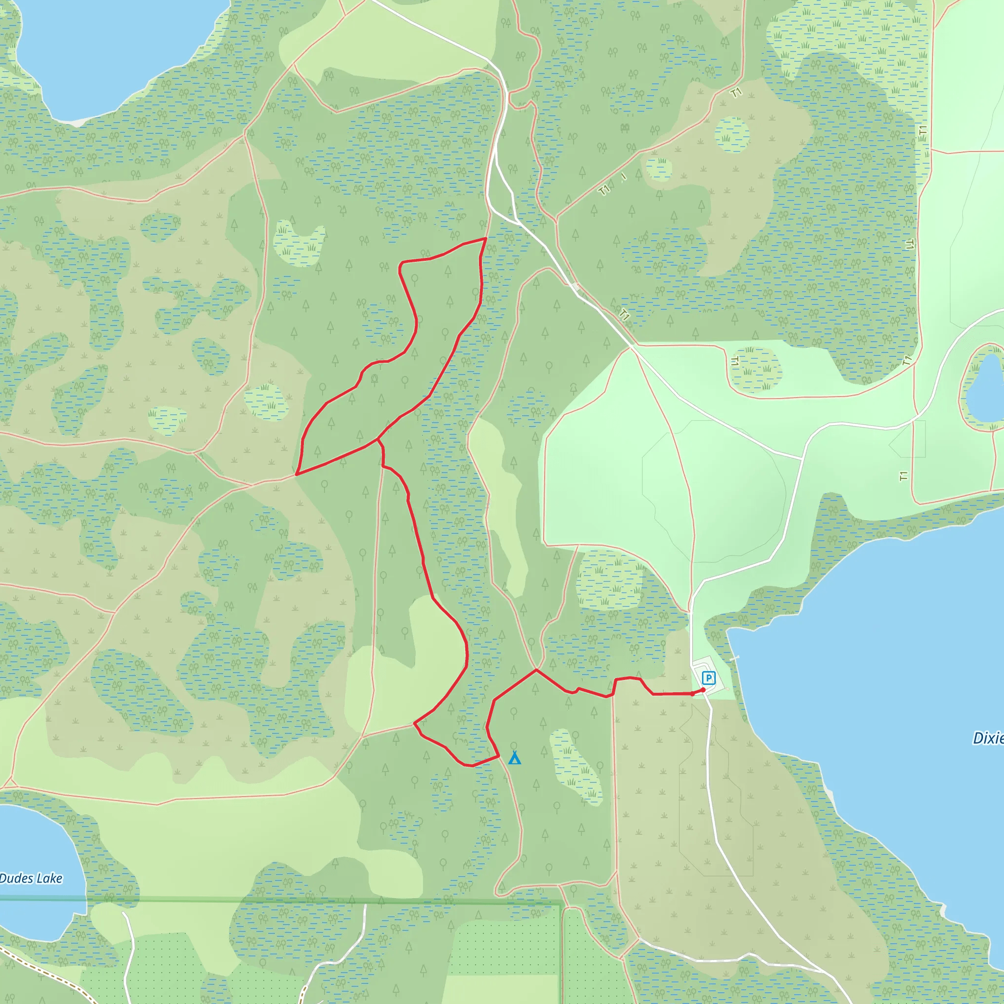 Loop beside Big Creek - Lake Louisa State Park mobile static map