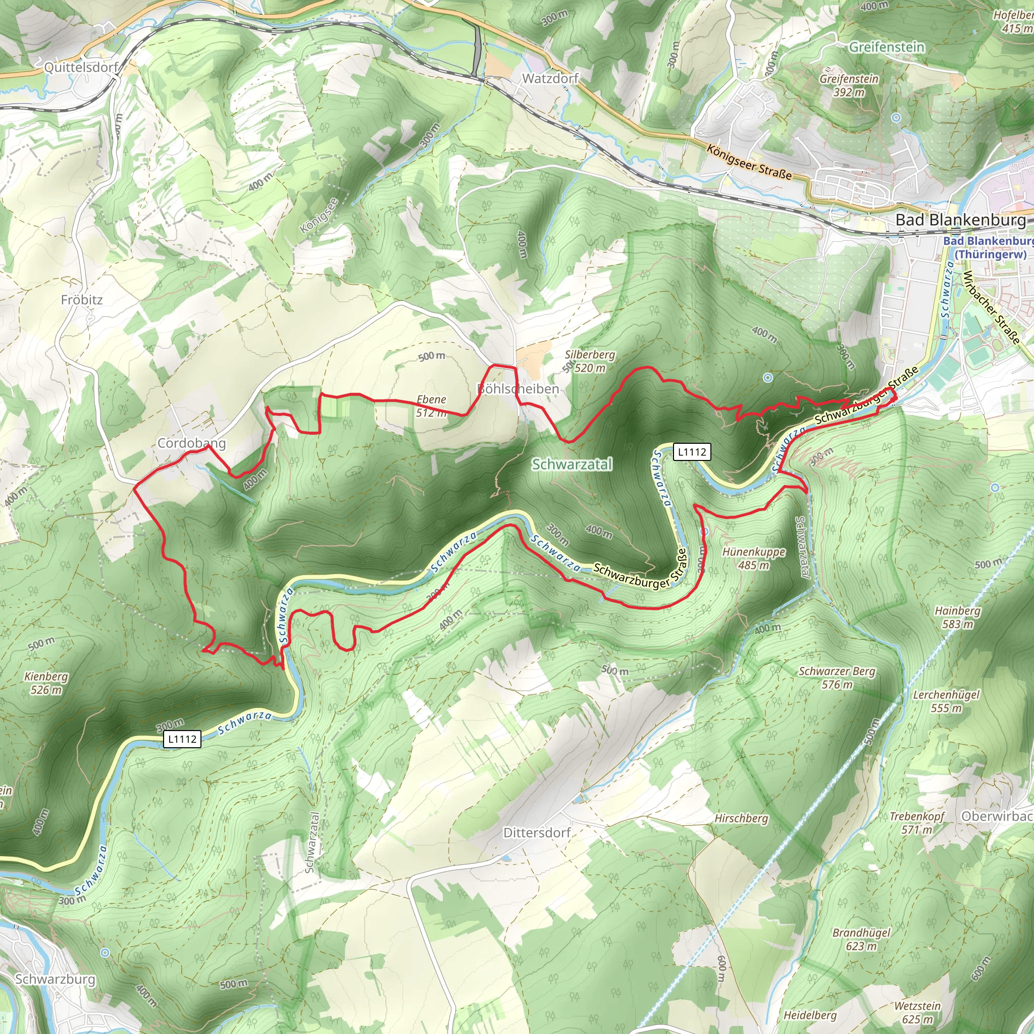 Schwarzatal Loop mobile static map
