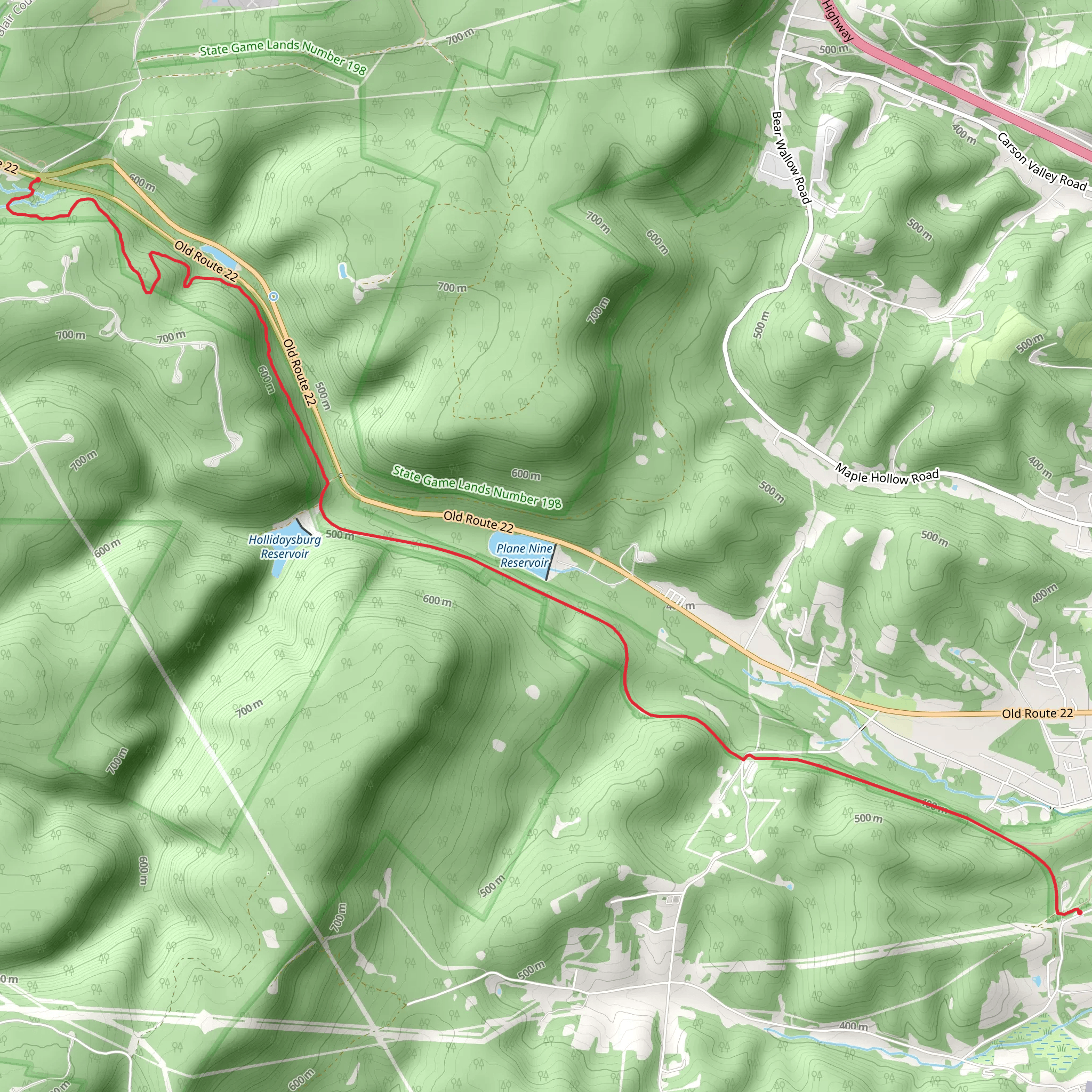 Foot of Ten Network Trail mobile static map