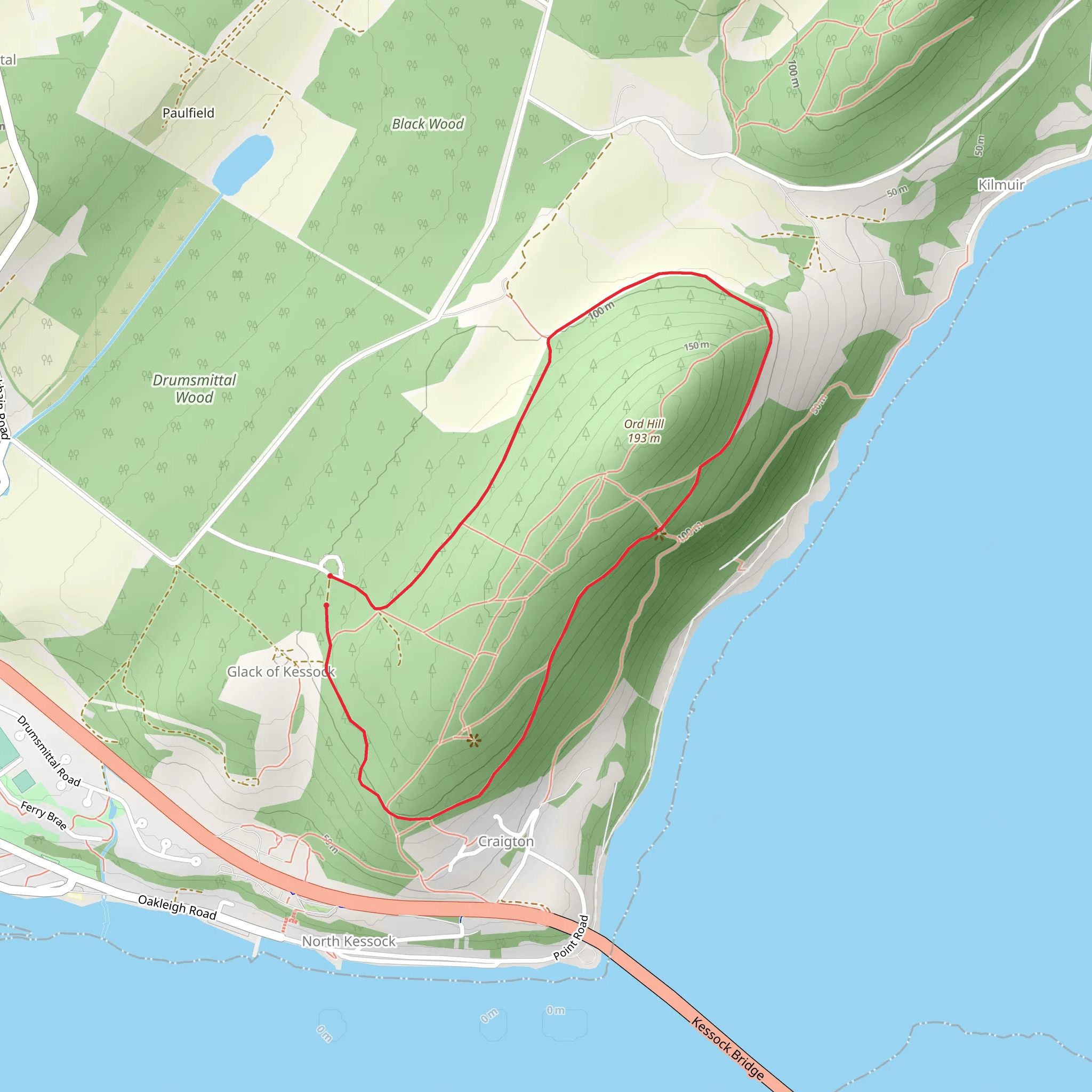 Kessock Bridge Viewpoint Loop - Moray Firth mobile static map