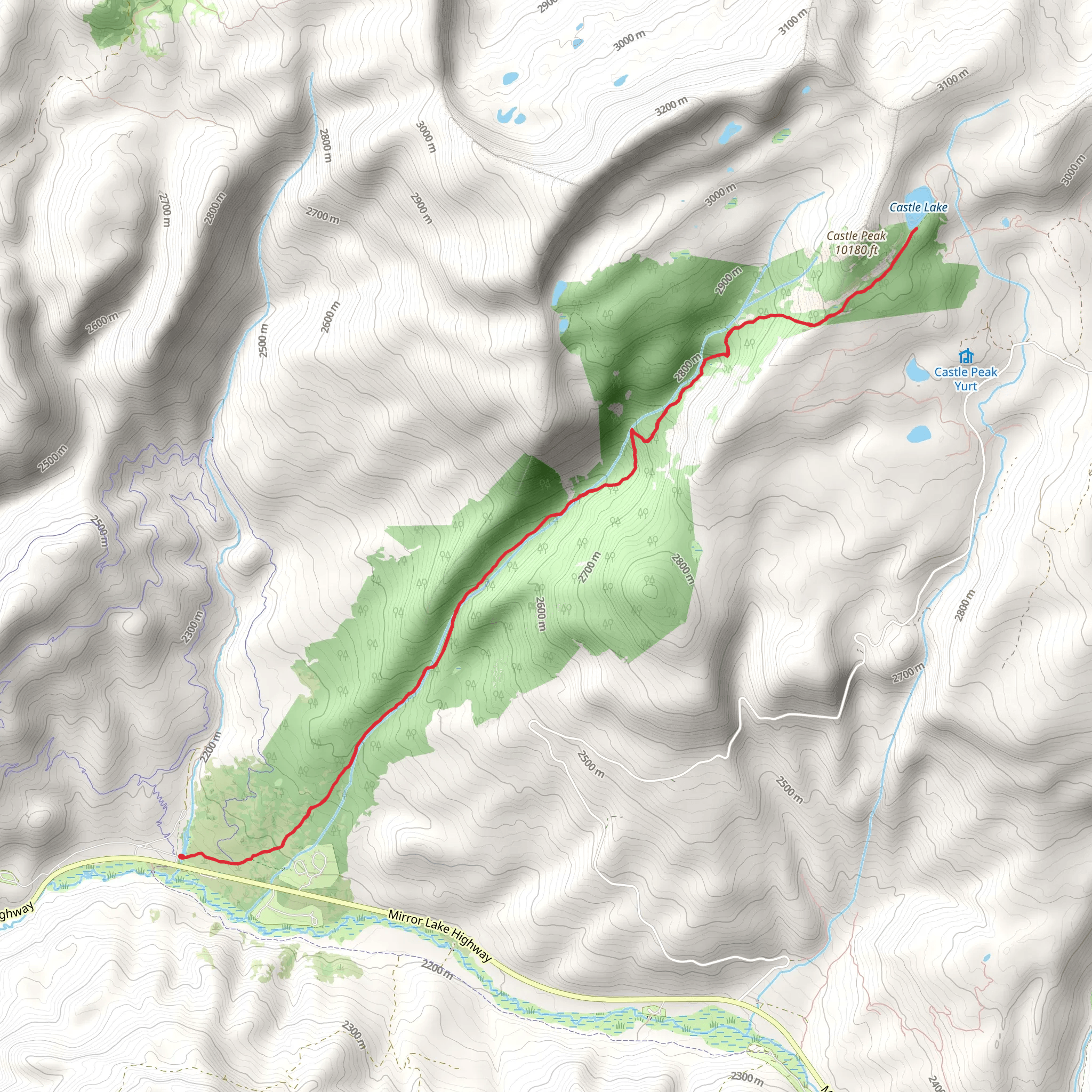 Castle Lake via Yellow Pine Trail mobile static map
