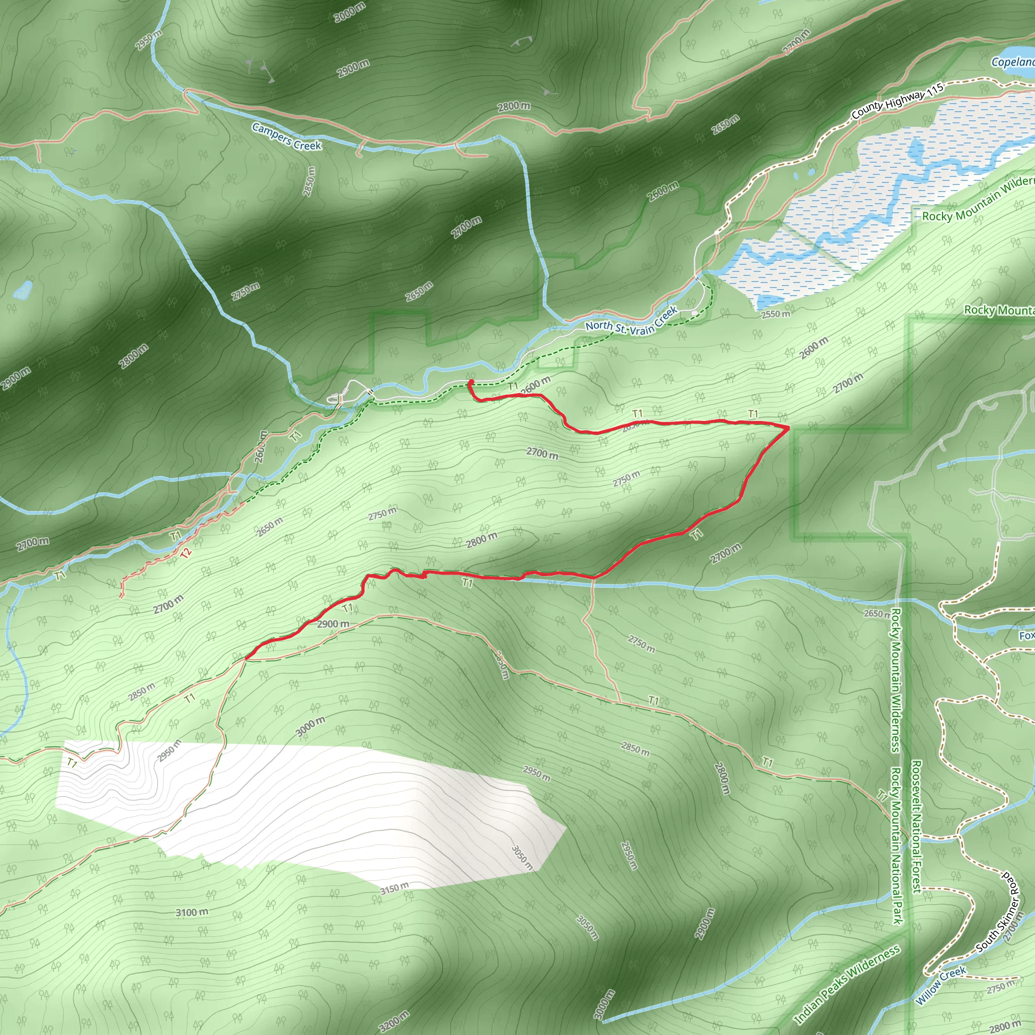 Finch Lake Cutoff Trail mobile static map