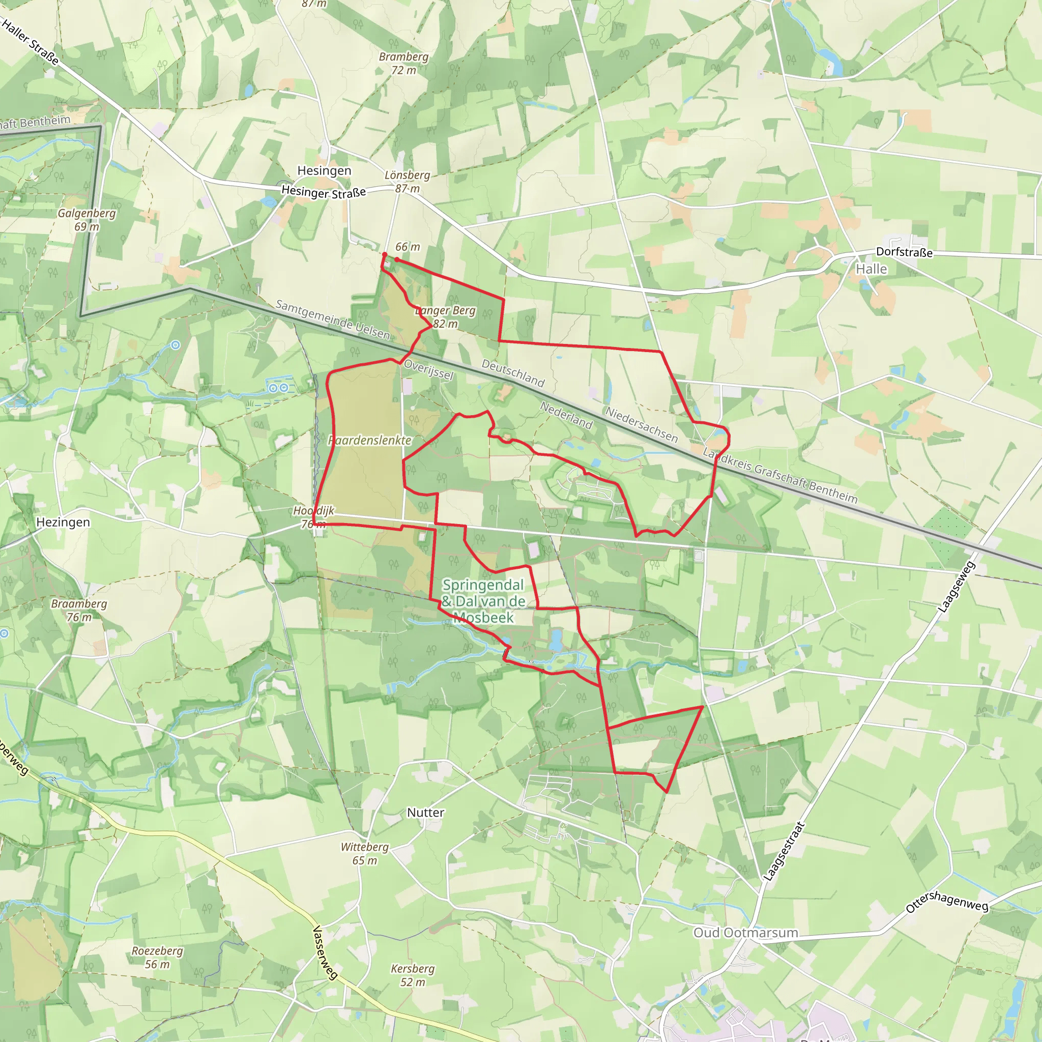 Hooidijk and Springendal and Dal Van de Mosbeek via LoopTwentepad mobile static map