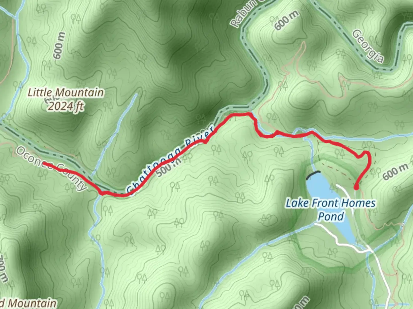 An image depicting the trail Foothills and Chattooga River Trail and its surrounding area.