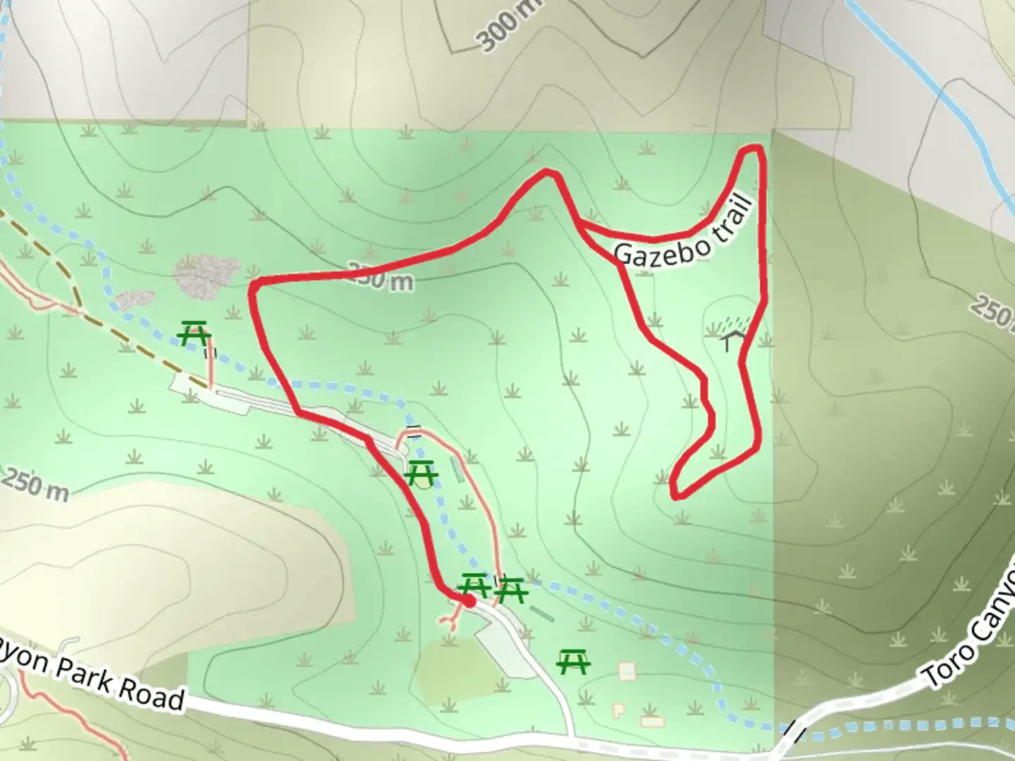 An image depicting the trail Gazebo Loop Trail and its surrounding area.