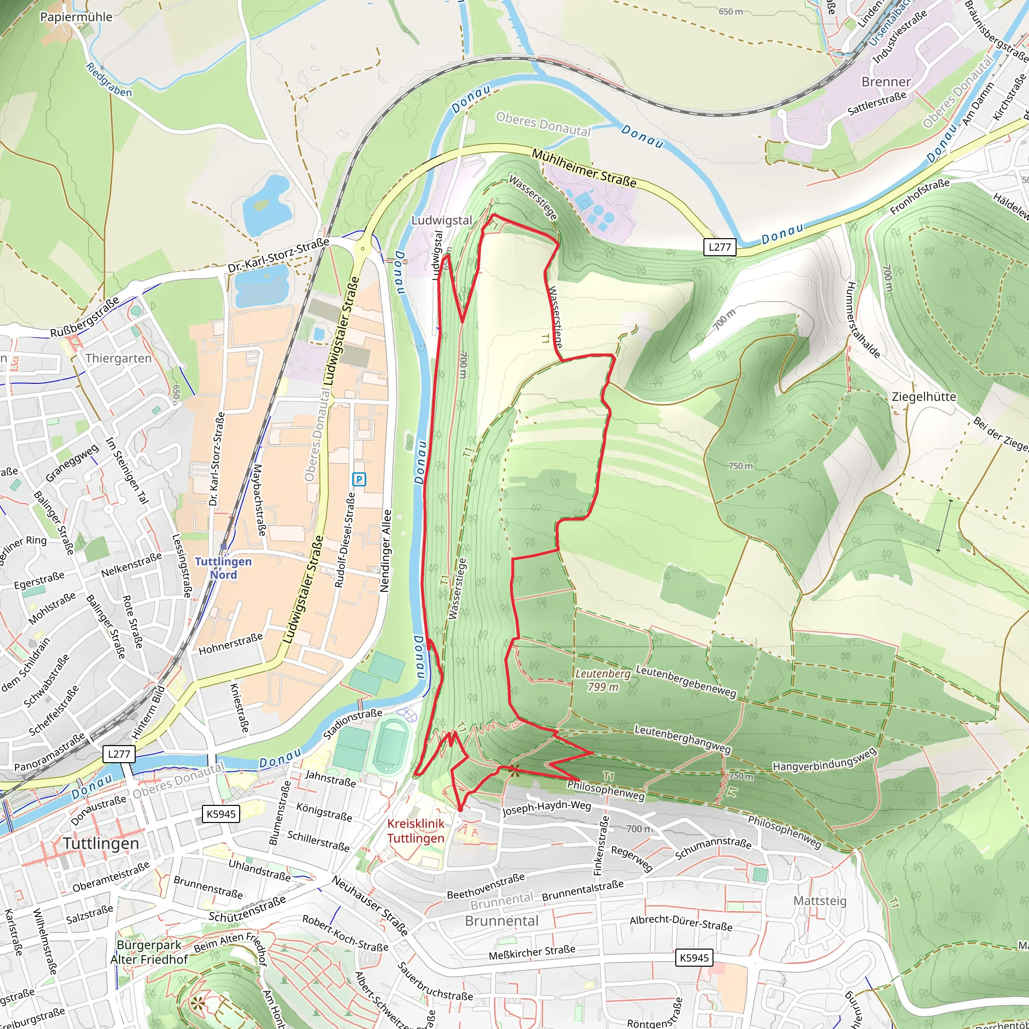 Wasserstiege and Säntisblick Loop mobile static map