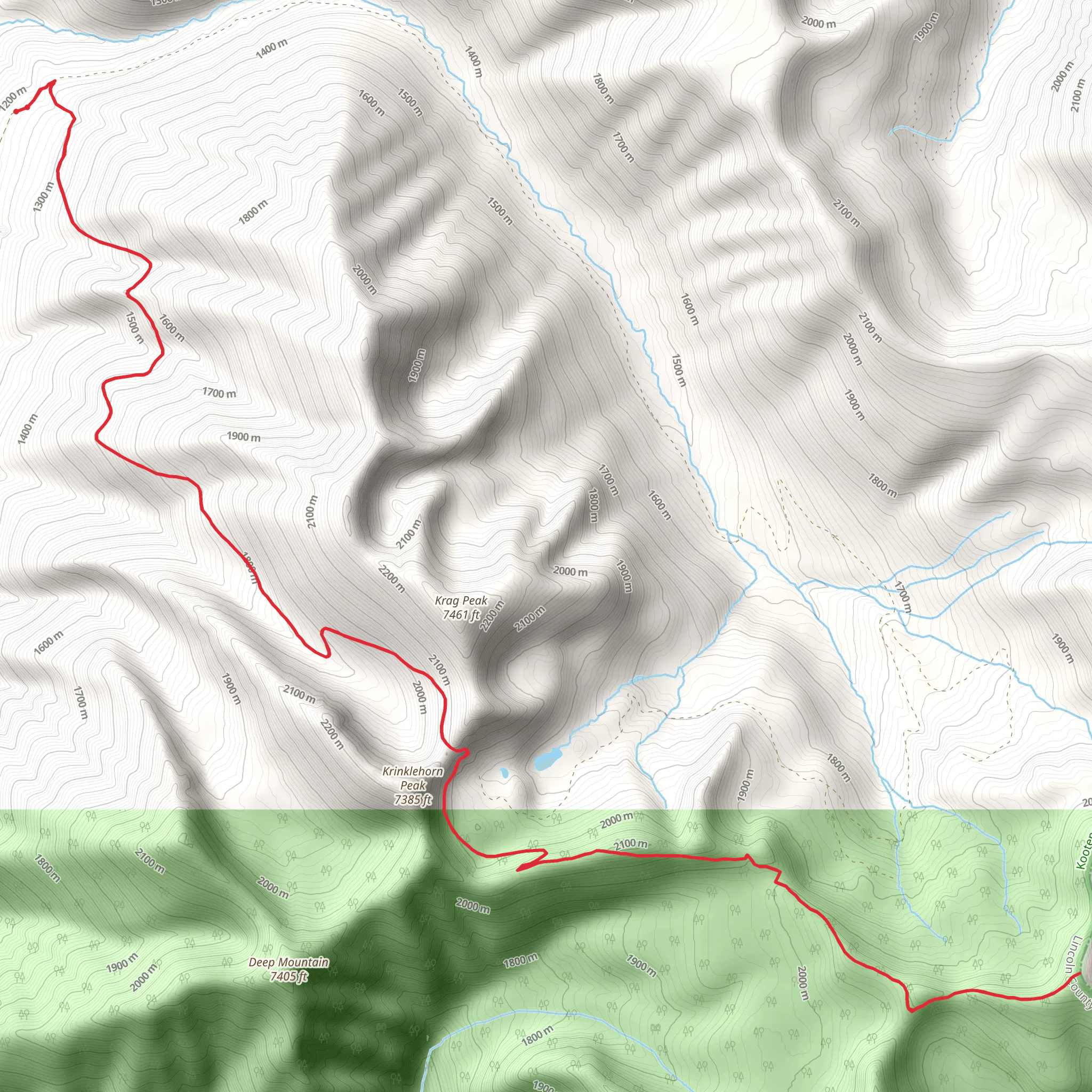 Krinklehorn Locke via Krinklehorn Peak Trail mobile static map