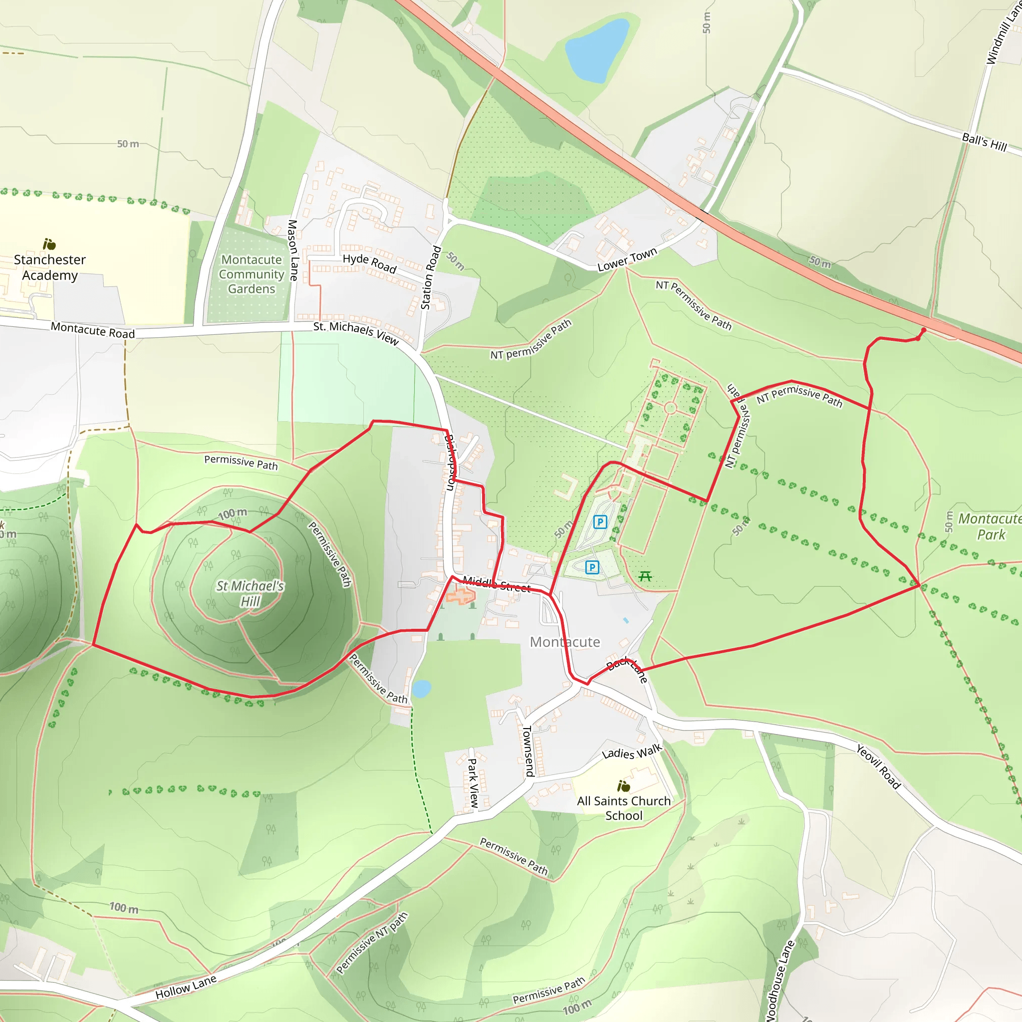 Montacute House mobile static map