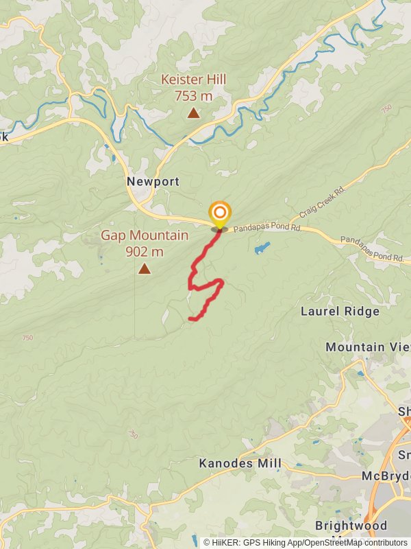 May Apple Trail via Poverty Creek Trail mobile static map